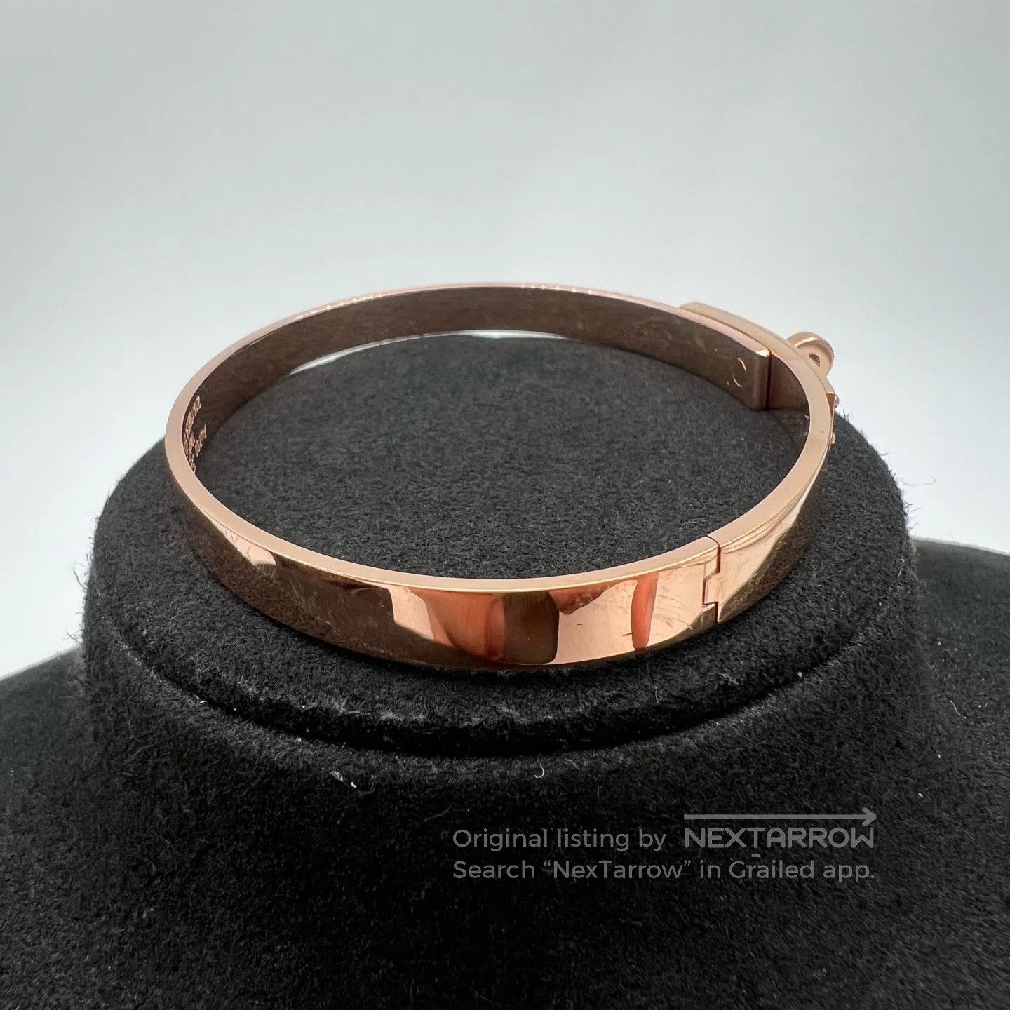Hermes Hermes Kelly Rose Gold Diamond-Inlaid Bracelet Size ONE SIZE - 5 Thumbnail