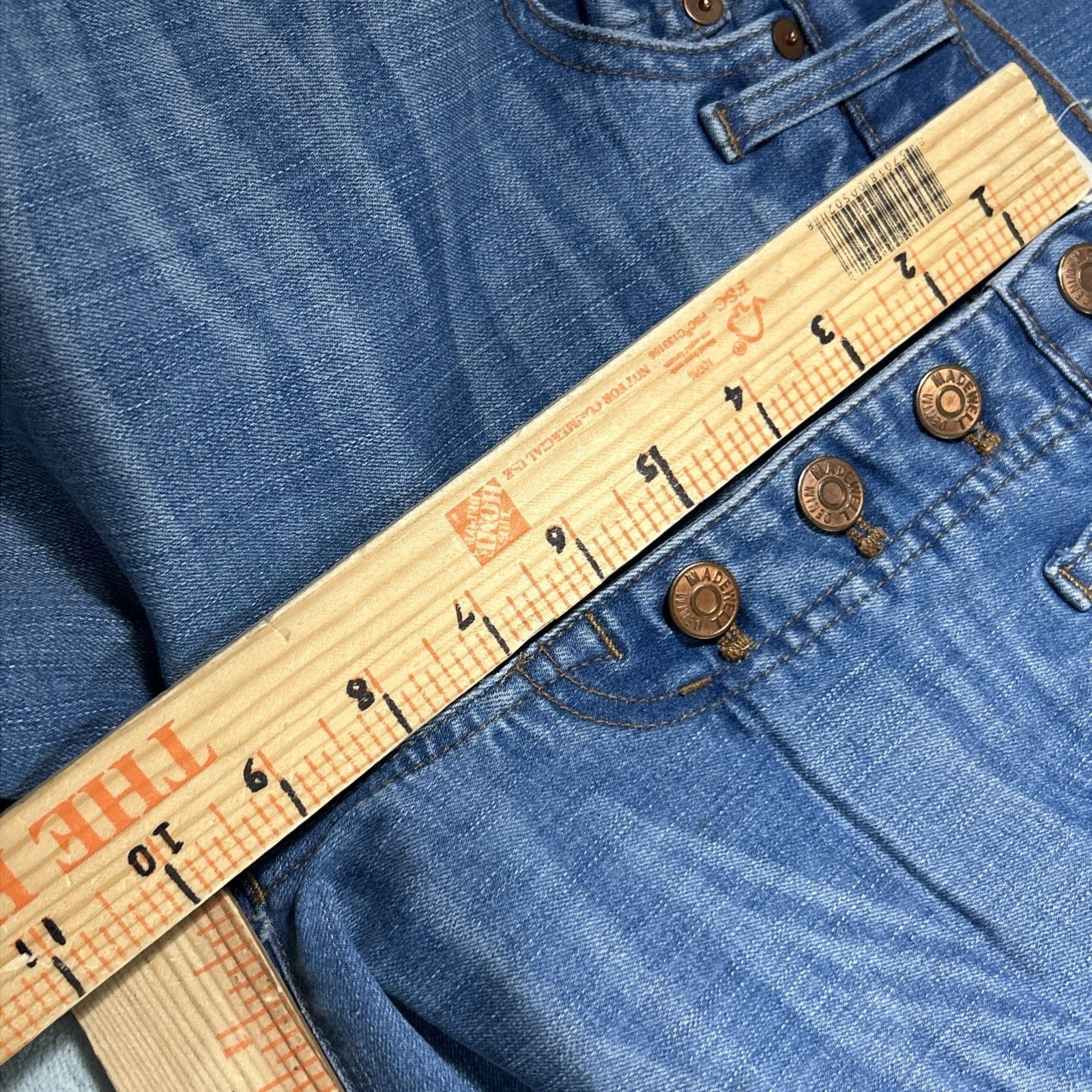 Madewell Baggy Bootcut Jeans 28x26 Raw Hem Flare Hamilton Dojo Button Size 28" / US 6 / IT 42 - 17 Thumbnail