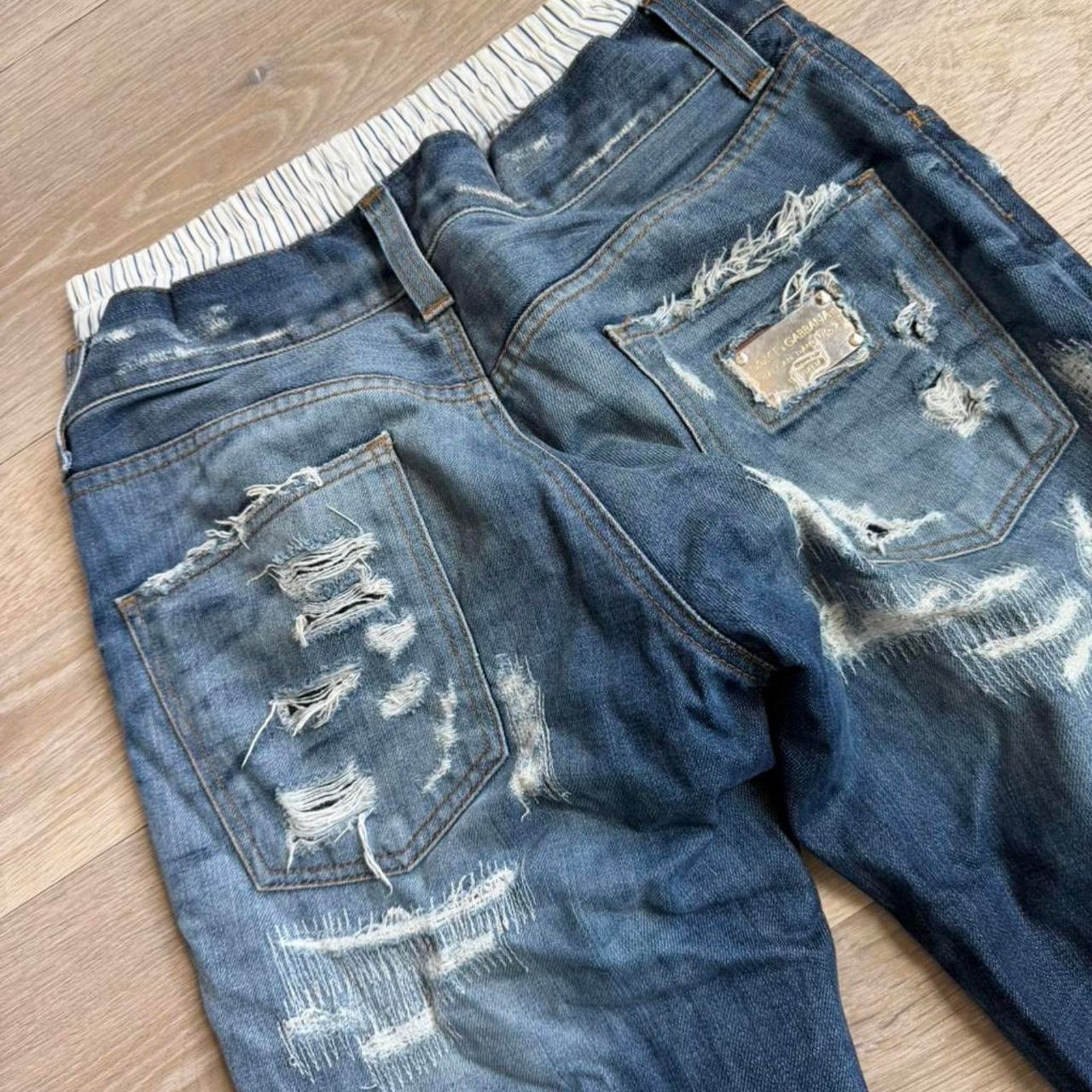 Dolce & Gabbana Dolce & Gabbana Denim Jeans Layered Boxer Pants RARE Y2K Size US 30 / EU 46 - 7 Thumbnail