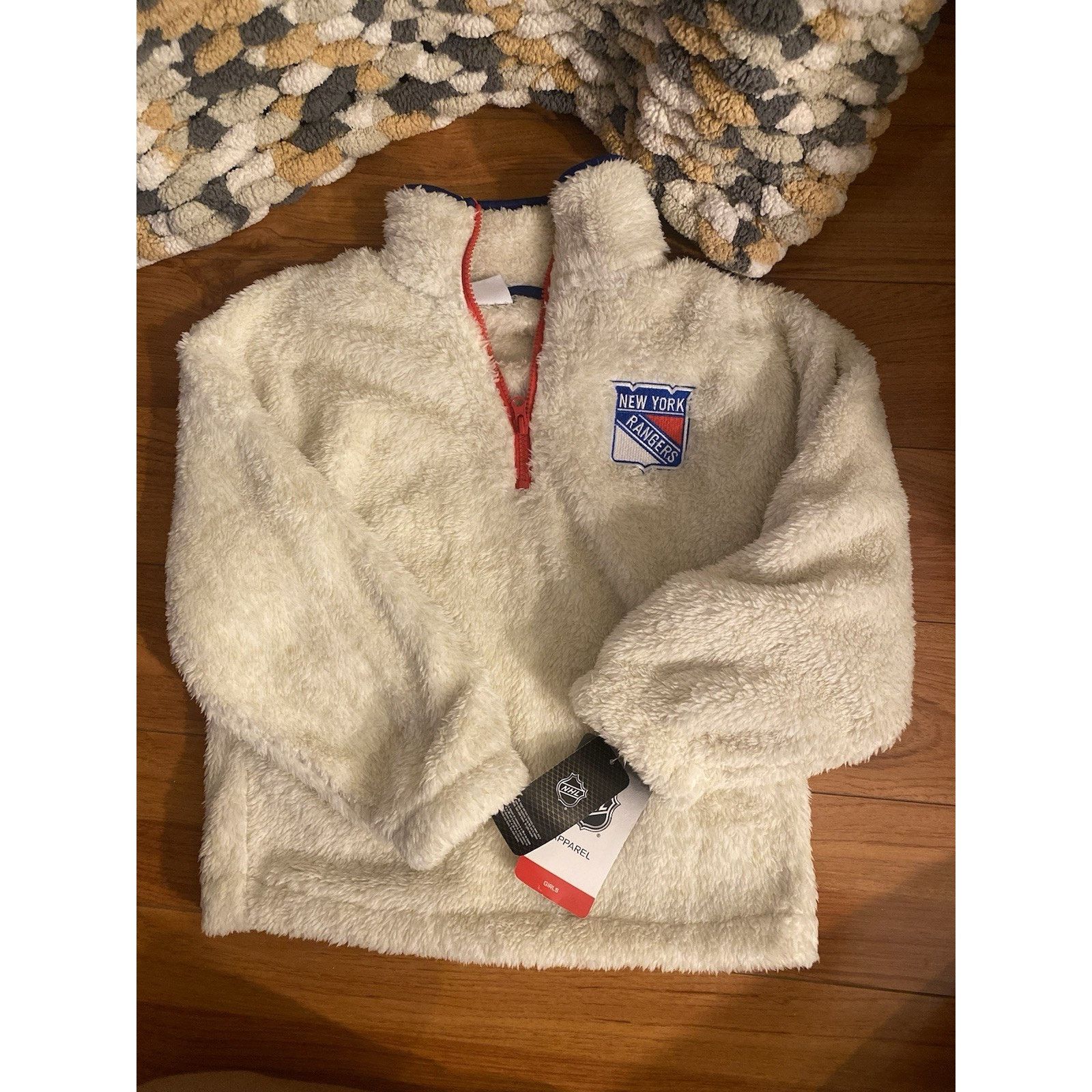 NHL New York Rangers Fleece Quarter Zip Sz 7/8 Child NWT Girls Size S / US 4 / IT 40 - 1 Thumbnail