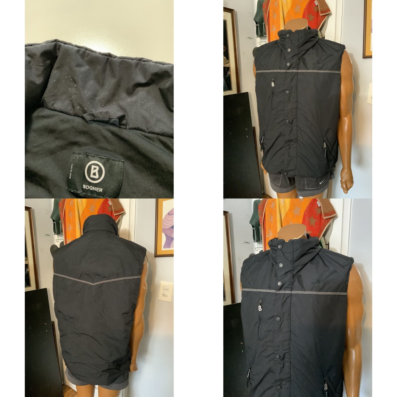 Bogner VINTAGE Bogner Black Made In USA Fiberfill Puffer Ski Snowboarding Zip Vest Jacket Sz.46 Men Size US S / EU 44-46 / 1 - 8 Thumbnail