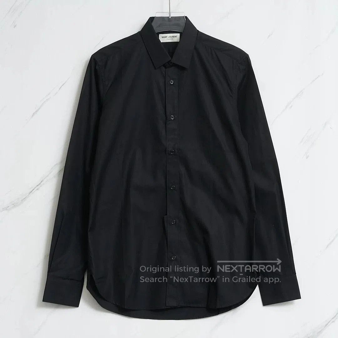 Saint Laurent Paris Saint Laurent Men's Solid Collared Shirt. Size US M / EU 48-50 / 2 - 1 Thumbnail
