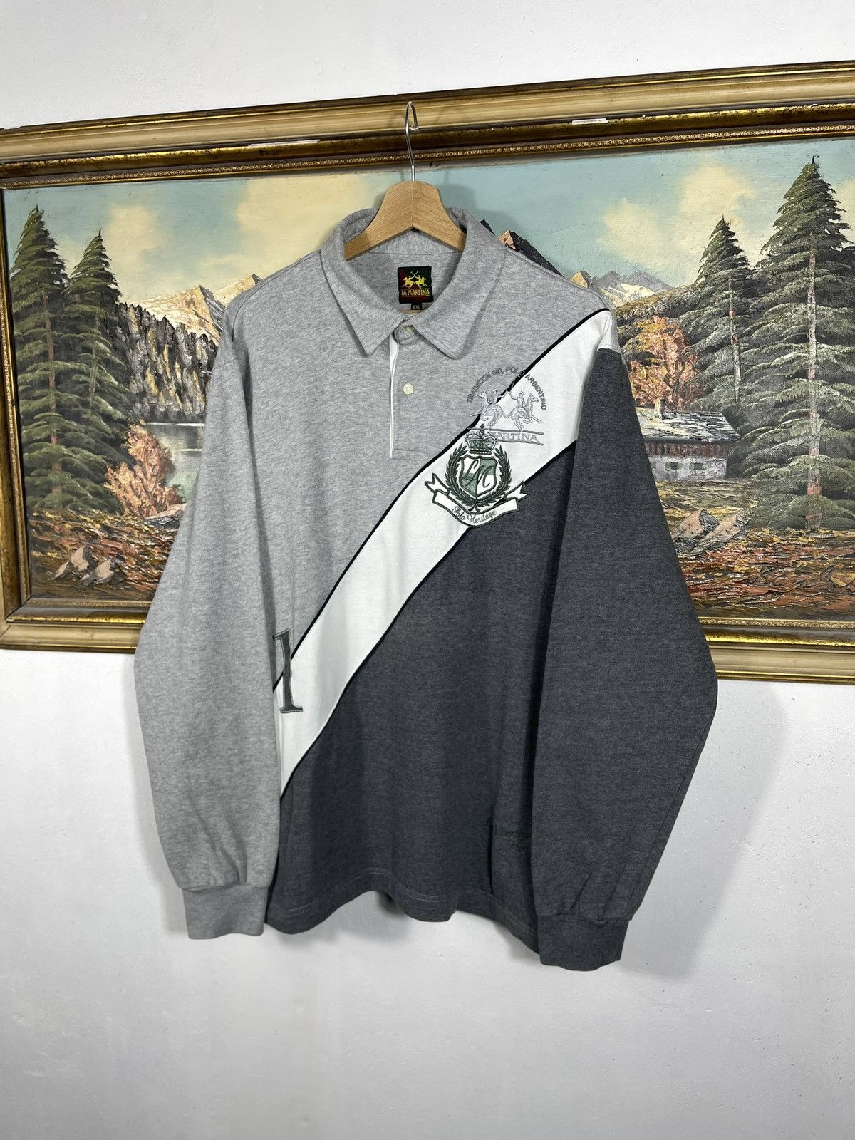 La Martina × Vintage La Martina Vintage Y2k Polo Longsleeve Chief Keep Drip Swag Size US XXL / EU 58 / 5 - 2 Thumbnail