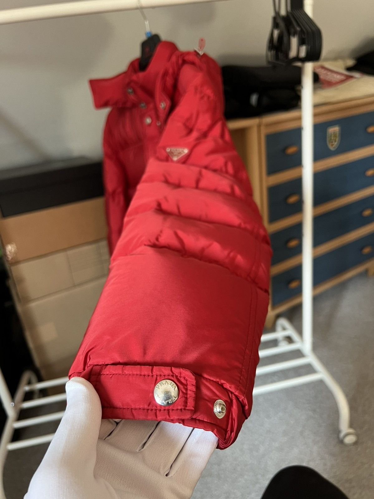 Prada Prada red pocket down puffer Size US L / EU 52-54 / 3 - 8 Thumbnail