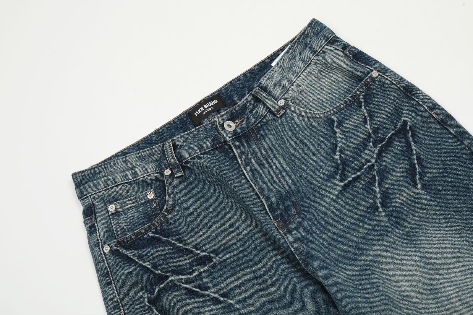 Japanese Brand × Jean Men's vintage heavy washed lightning crack cleanfit jeans Size US 32 / EU 48 - 3 Thumbnail