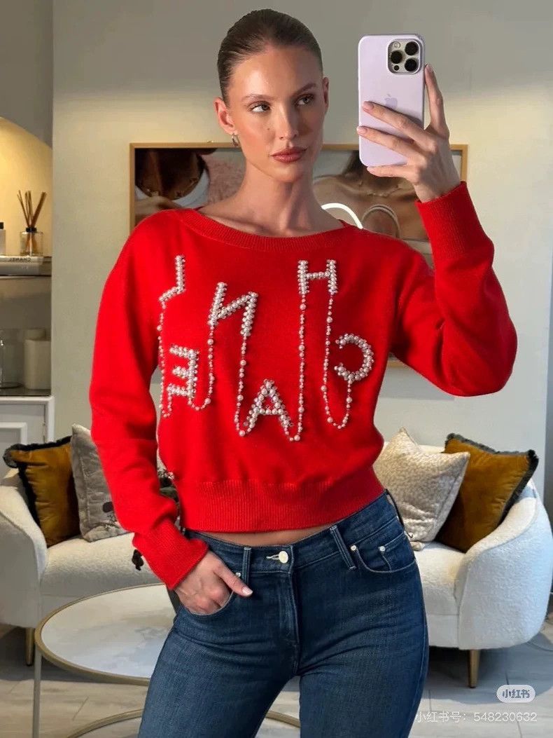 Chanel Chanel 21s red pearl sweater Size XS / US 0-2 / IT 36-38 - 6 Thumbnail