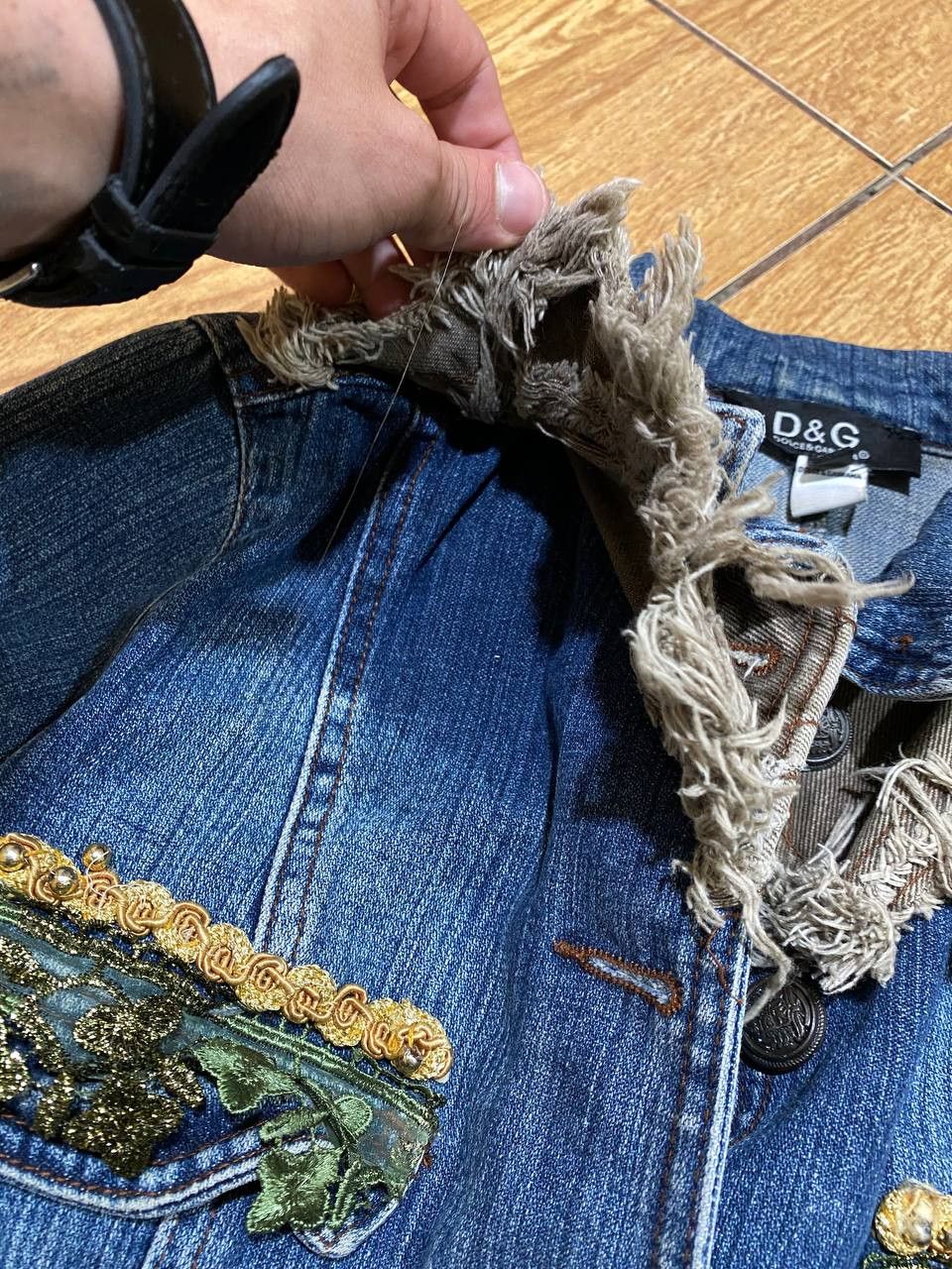Dolce & Gabbana Ladies Embellished Handmade Denim Jean Jacket Size M / US 6-8 / IT 42-44 - 18 Thumbnail