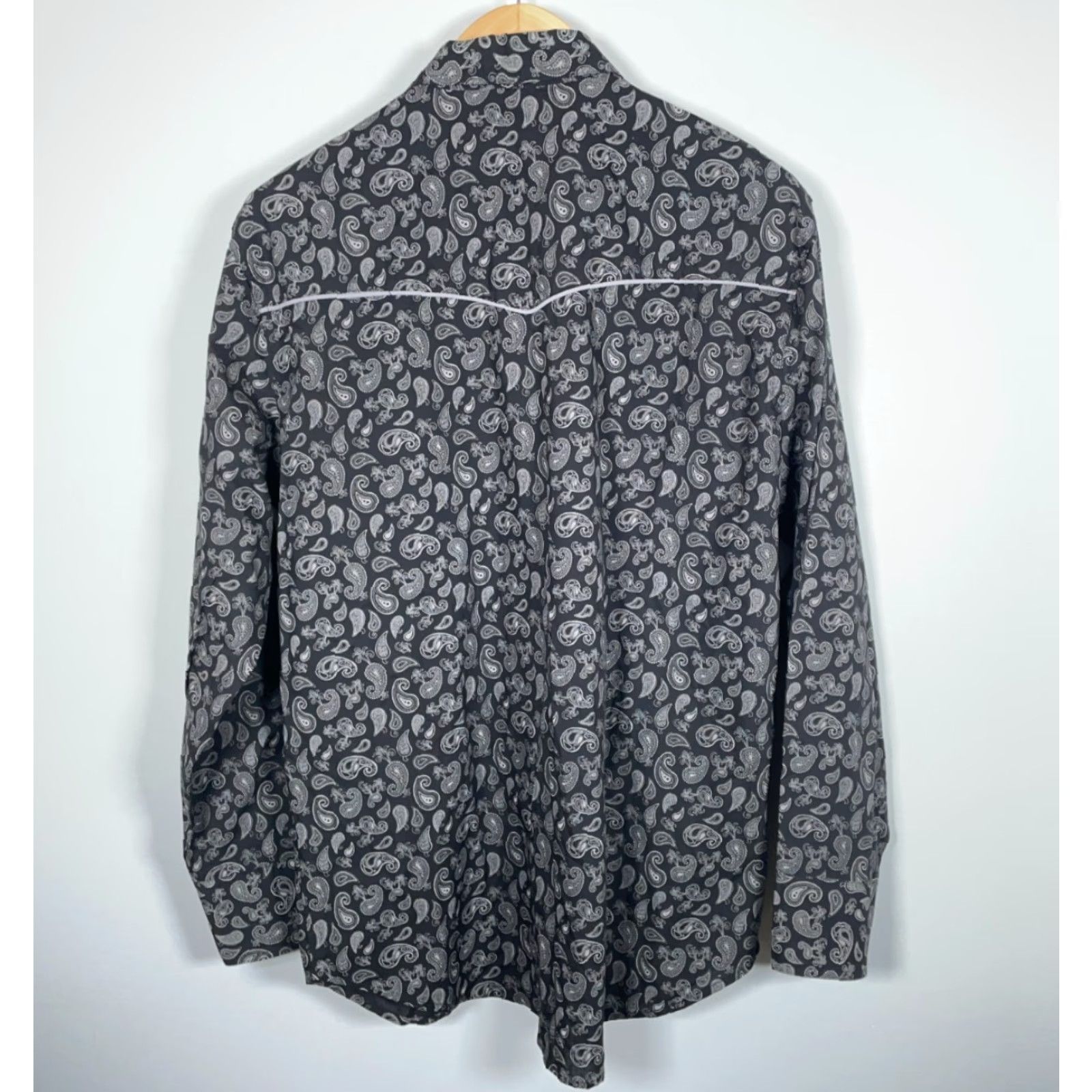 Vintage VINTAGE High Noon Western Shirt Mens Large Black Paisley Pearl Snap Cowboy Piping Size US L / EU 52-54 / 3 - 2 Thumbnail