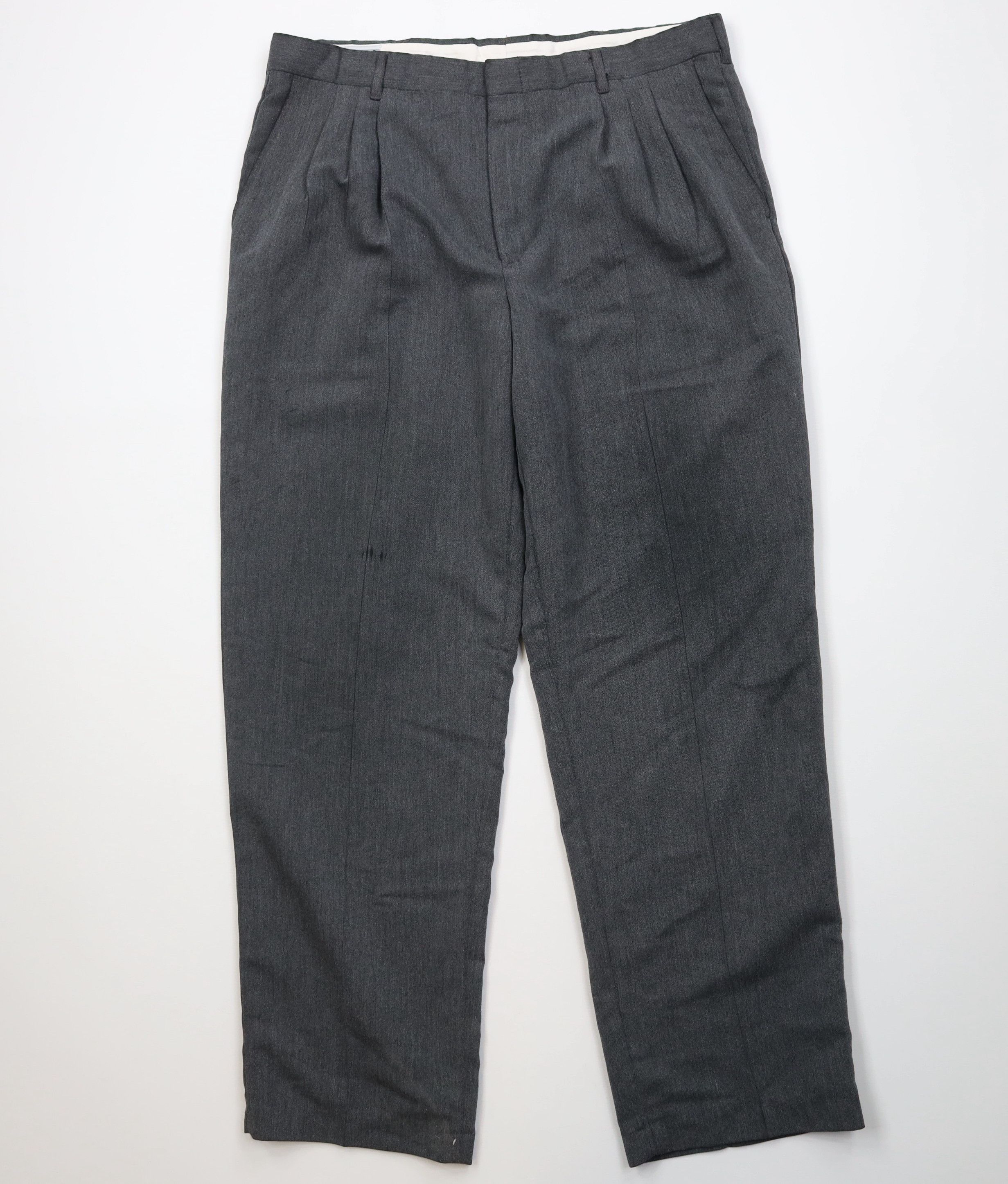 Vintage Vintage 90s Rayon Gabardine Blend Wide Leg Chino Pants Gray Size US 36 / EU 52 - 1 Thumbnail
