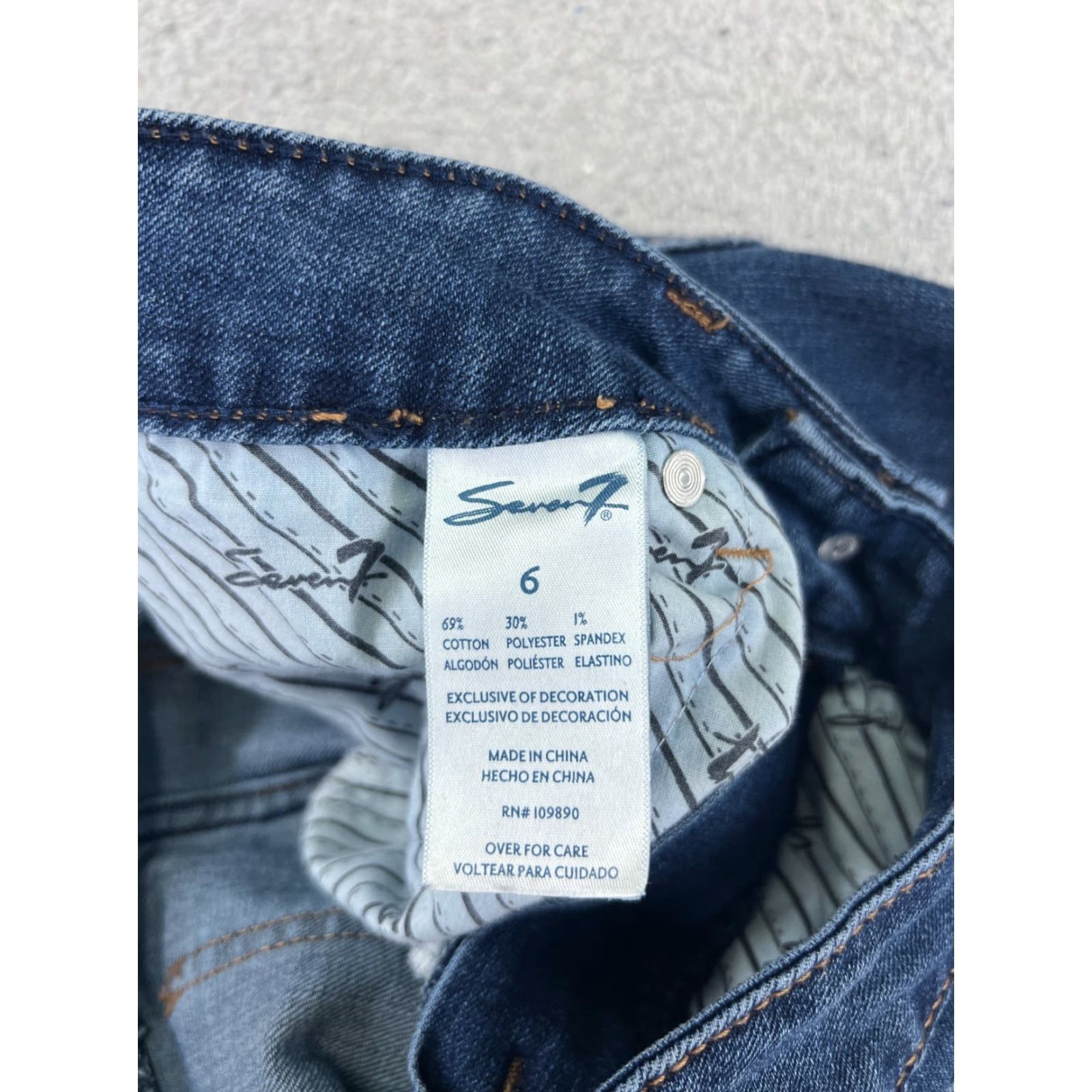 Vintage Seven7 Jeans Women Skinny Denim Blue 28x29 Medium Rise 6 Regular Cotton Blend 5-Pocket Distressed Vintage No Size 28" / US 6 / IT 42 - 7 Thumbnail