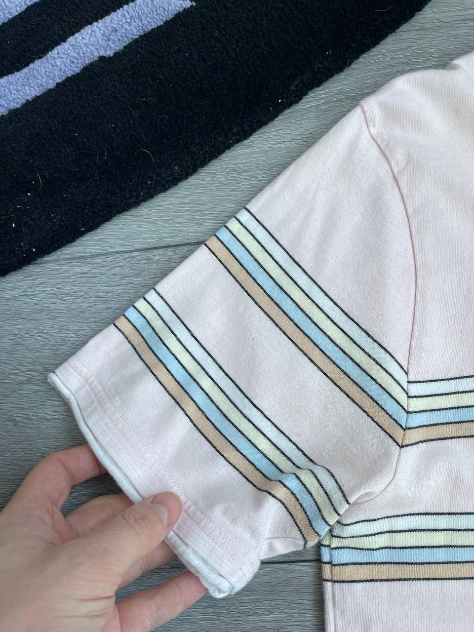 Japanese Brand × Vintage × Yves Saint Laurent Vintage YSL Yves Saint Laurent Striped Japan White Tee Size US M / EU 48-50 / 2 - 5 Thumbnail