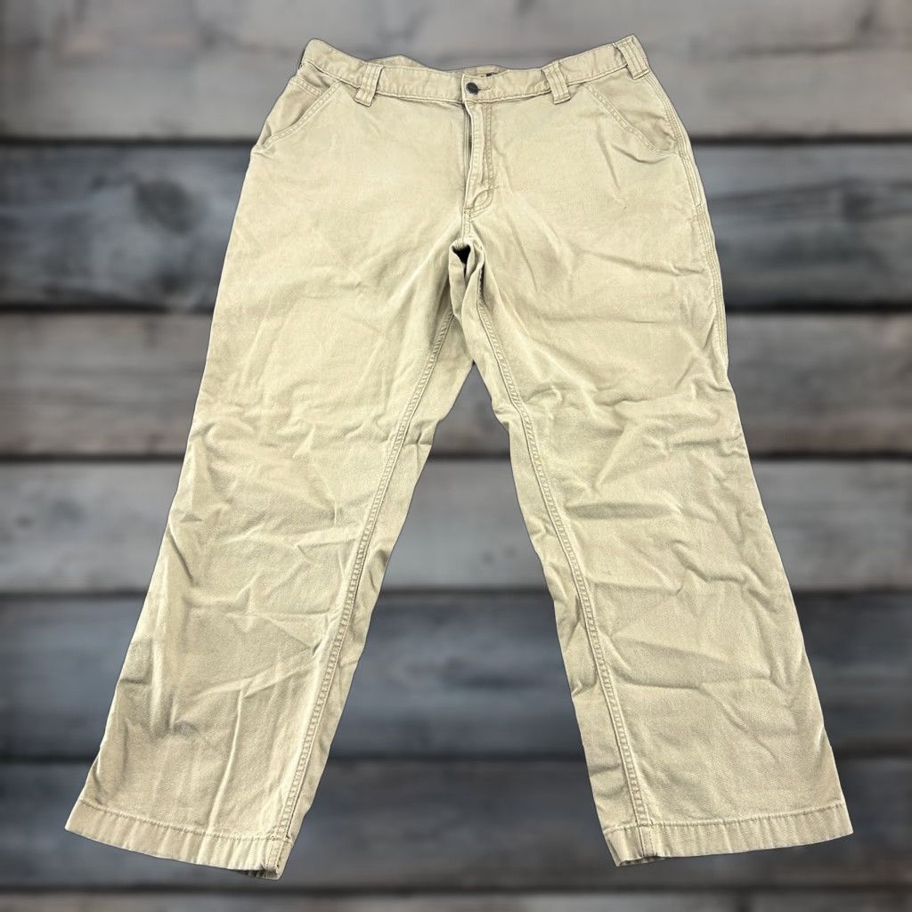 Carhartt Carhartt Pants Mens 38x30 Brown Tan Carpenter Rugged Flex Relaxed Cotton Stretch Size US 38 / EU 54 - 1 Thumbnail