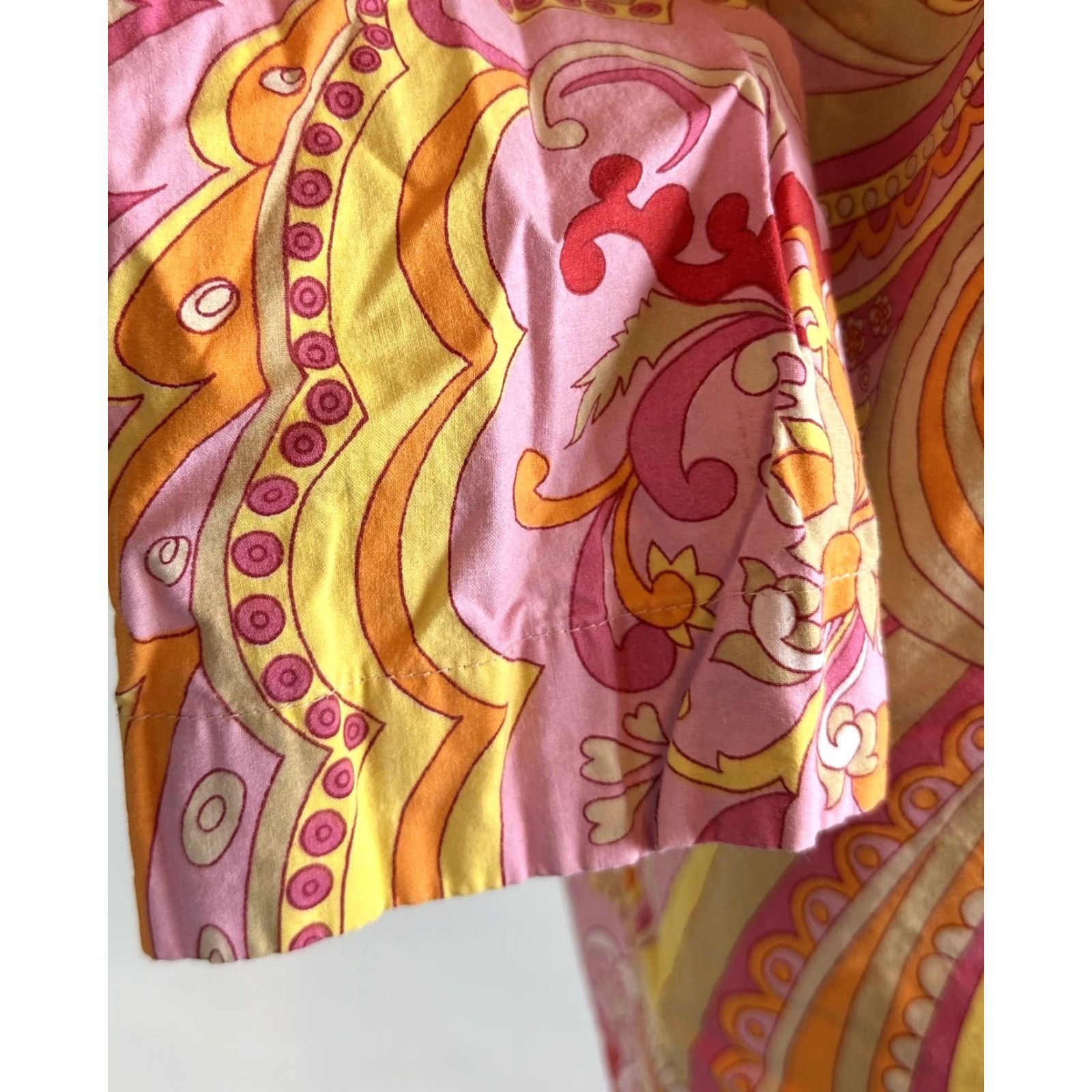 Vintage The Chandler Collection Pajama Top Women M Pink Paisley 90s Boho Y2K Collared Button Front Long Sleeve Size M / US 6-8 / IT 42-44 - 7 Thumbnail