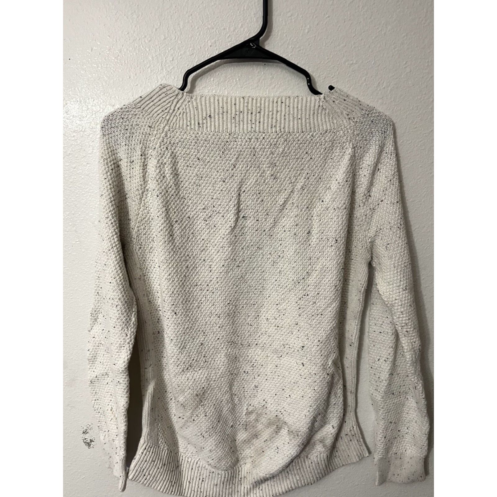 Loft LOFT Womens Pullover Sweater Medium Beige Speckled Knit Long Sleeve Crew Neck Size M / US 6-8 / IT 42-44 - 3 Thumbnail