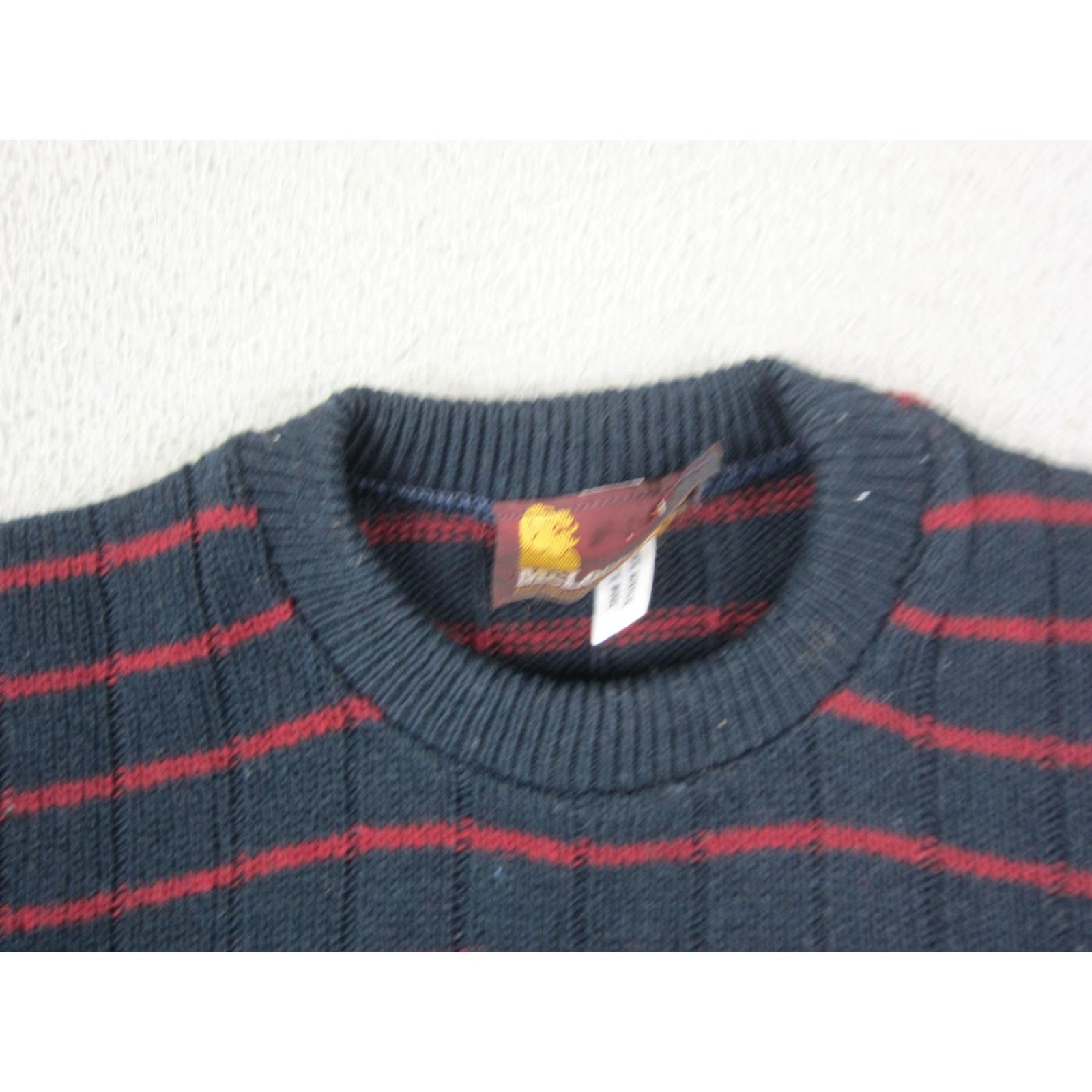 Vintage VINTAGE McLochland Sweater Mens L Blue Striped Wool Slim Crew Knit Pullover 90s United States Industry: Casual Size US L / EU 52-54 / 3 - 2 Thumbnail