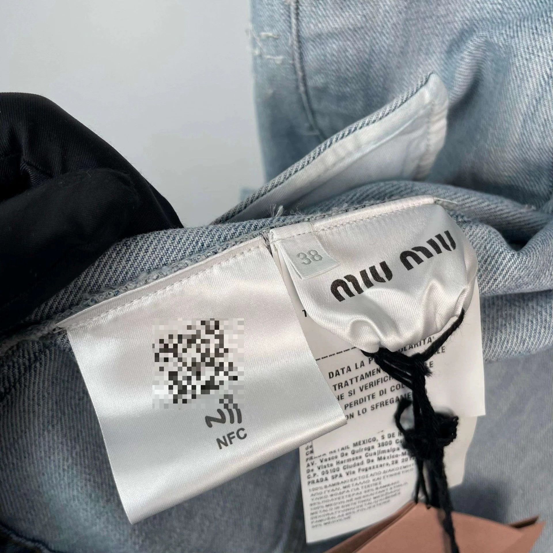 Miu Miu Miu Miu Crystal-embellished Denim Jacket Blue 38 NWT Size XS / US 0-2 / IT 36-38 - 6 Thumbnail