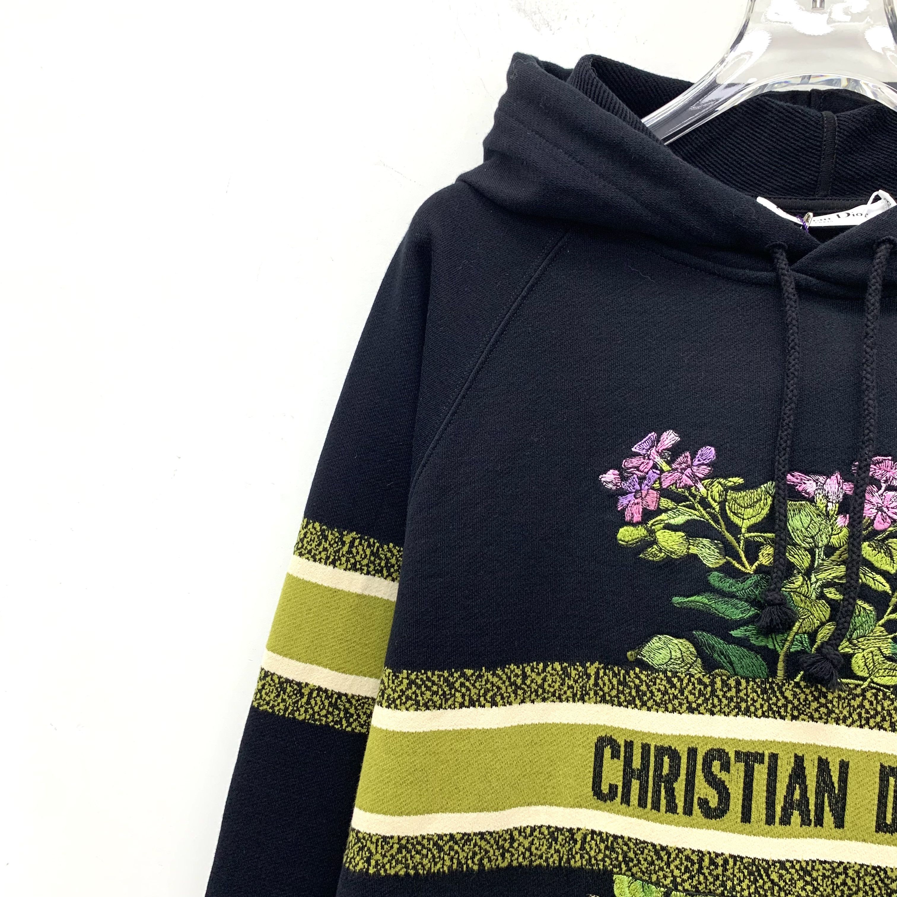 Dior Dior Black Floral Logo Hoodie (Size XS) Size US XS / EU 42 / 0 - 8 Thumbnail