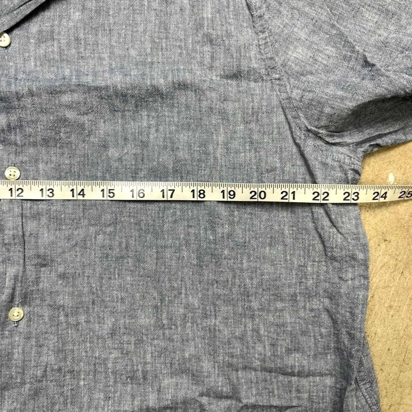 Gap Gap Linen Shirt XL Blue Short Sleeve Button Up Camp Collar Old Money Men Size US XL / EU 56 / 4 - 3 Thumbnail
