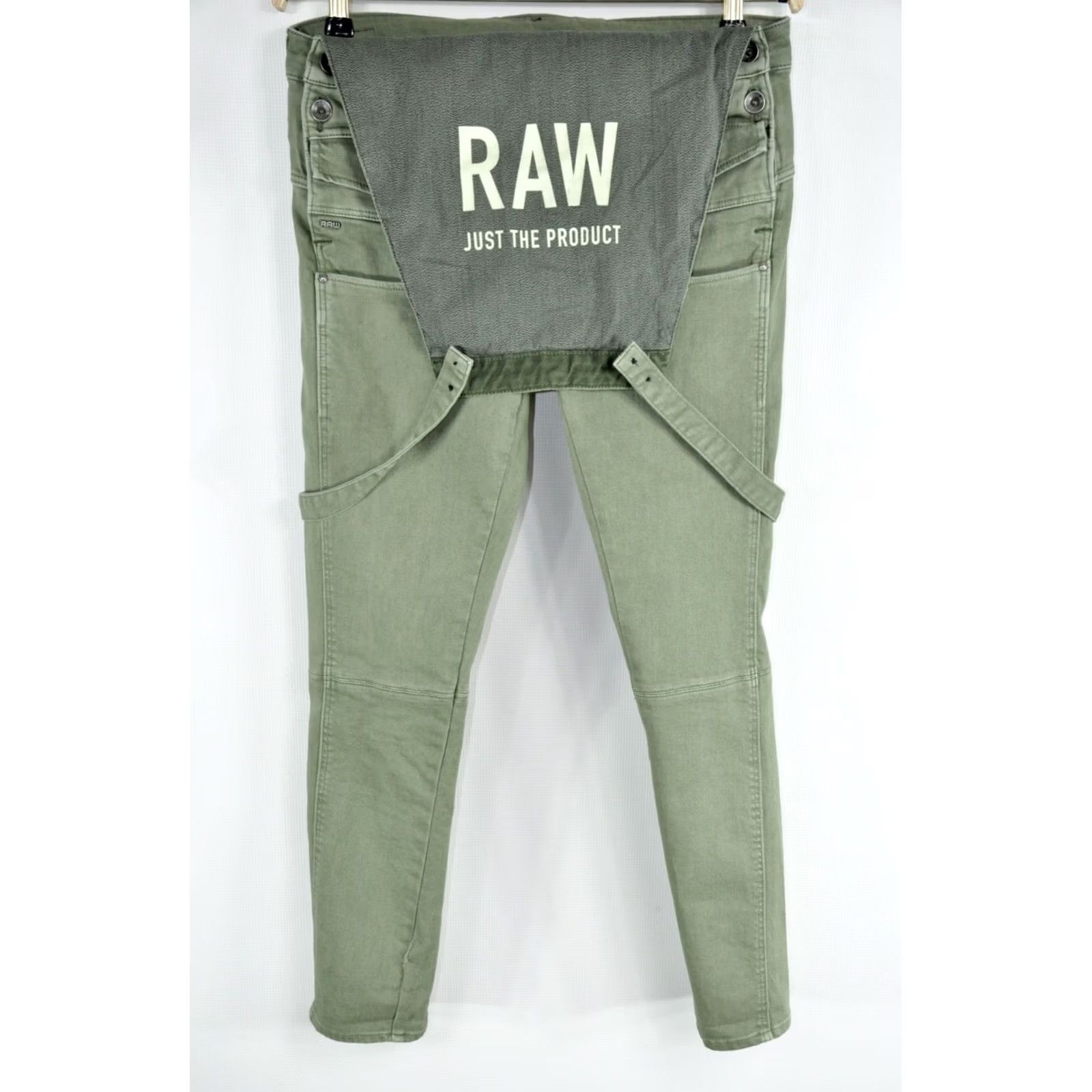 G-Star G-Star Army Radar Slim Overall Pants Bog Green Women's S Slim Overall Pants Green 98% Cotton 2% Elastane Women’s Size S Size 28" / US 6 / IT 42 - 3 Thumbnail