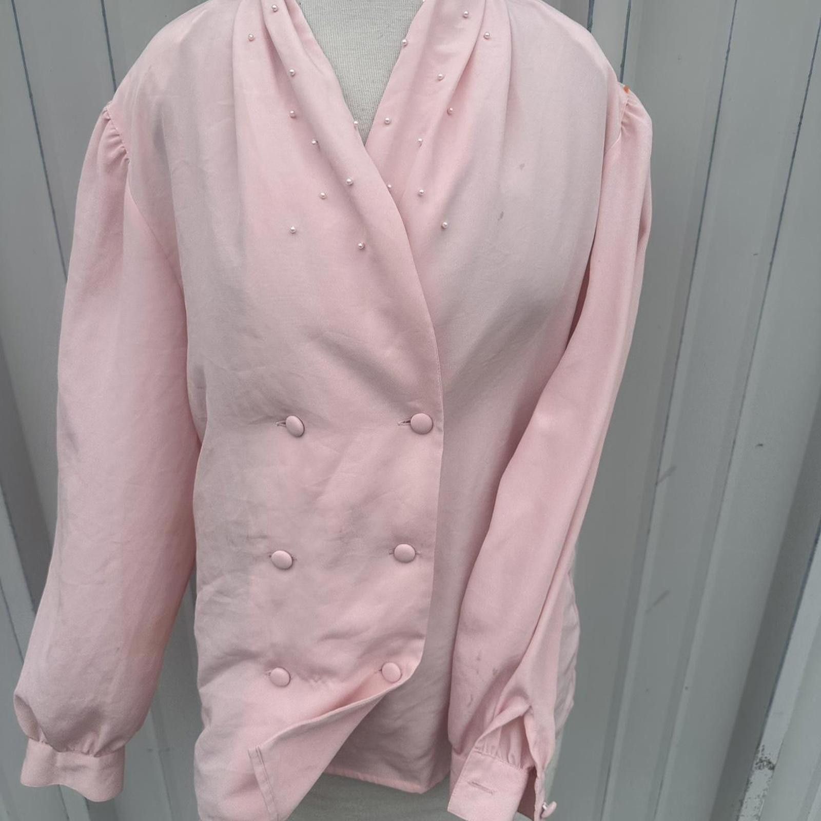 Other vintage blouse with pearl buttons and ruffle detail blouse Size L / US 10 / IT 46 - 3 Thumbnail