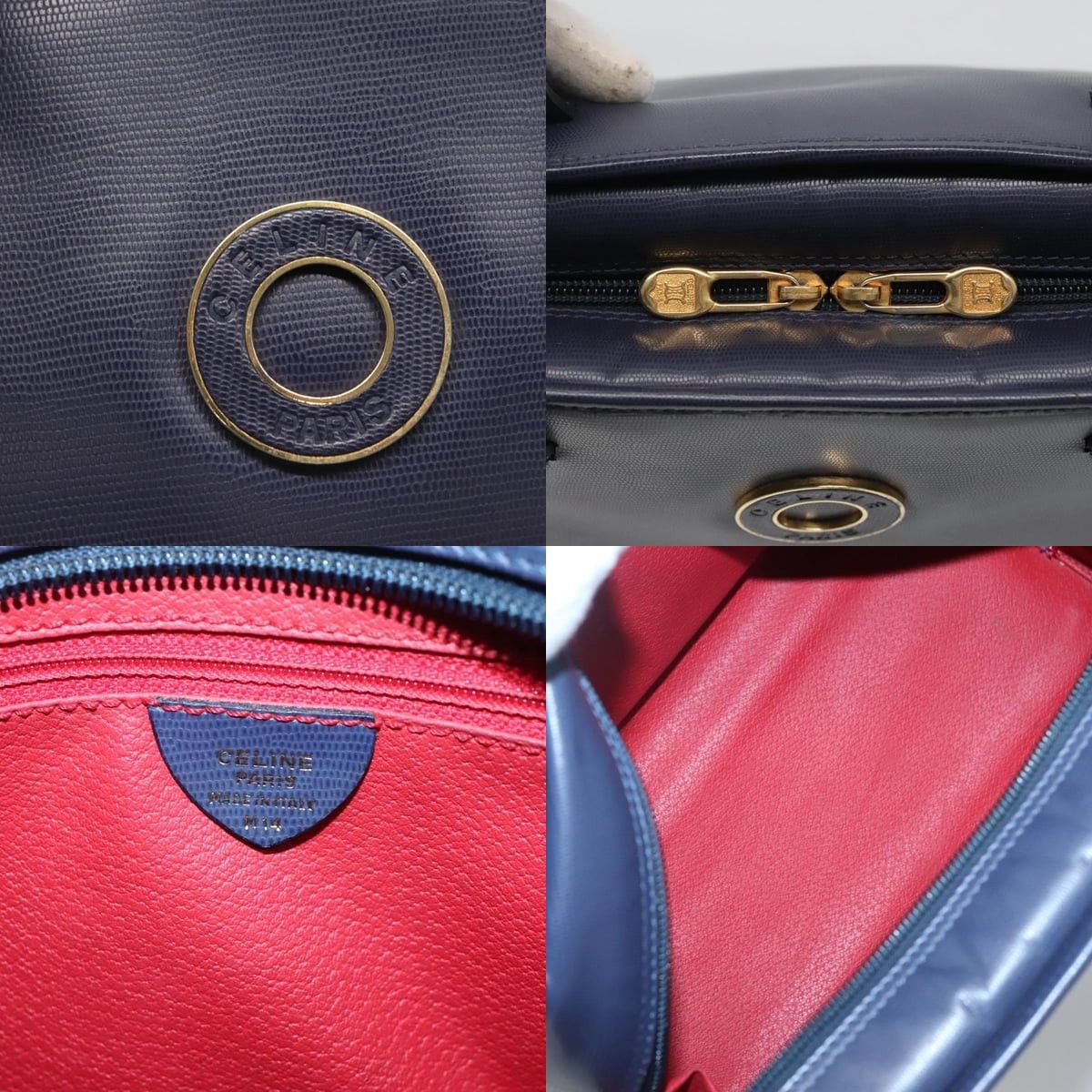Celine CELINE Hand Bag Leather Blue Gold Size ONE SIZE - 11 Thumbnail