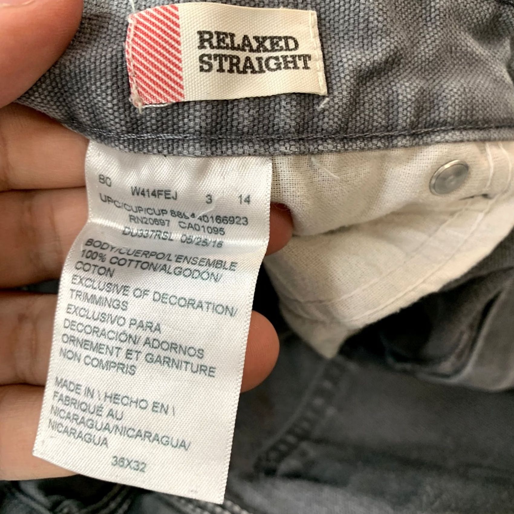 Dickies Dickies Carpenter Pants Mens 34x30 Gray Workwear 5-Pocket Cotton Canvas Straight Leg Modern 874 Double Knees Size US 34 / EU 50 - 3 Thumbnail
