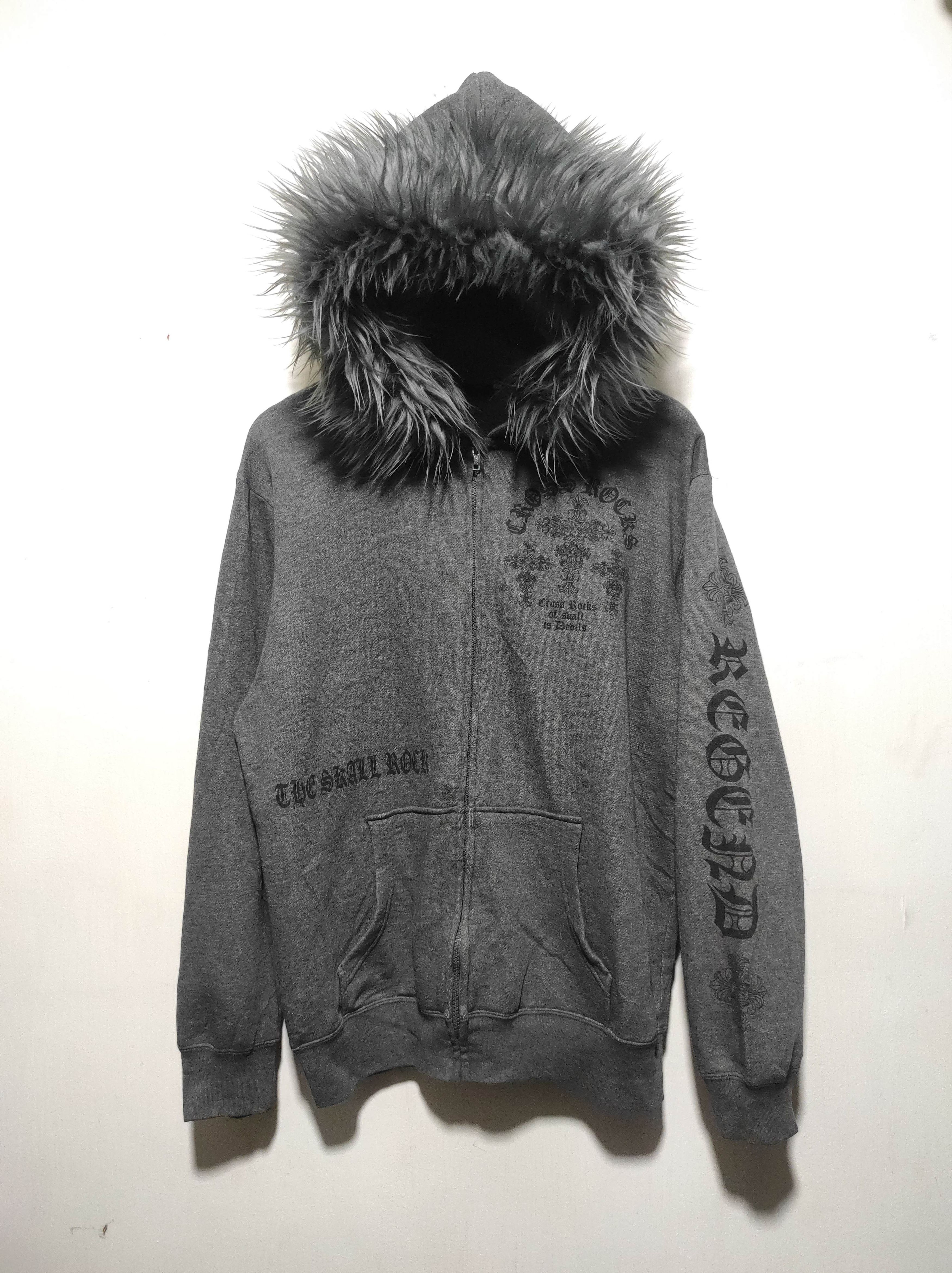 Rough Punk Cross Rock Zipper Fur Hoodie LGB i6w9 style
