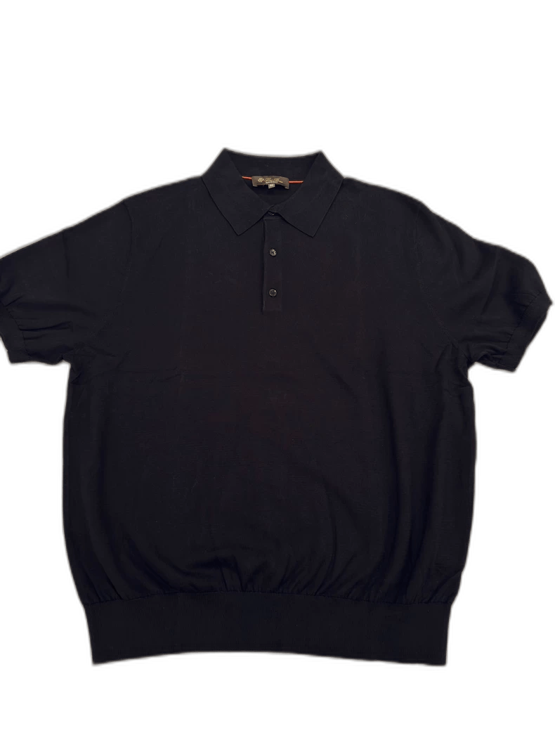 Loro Piana Loro Piana Black Silk Yarn Polo Shirt Size US L / EU 52-54 / 3 - 1 Thumbnail