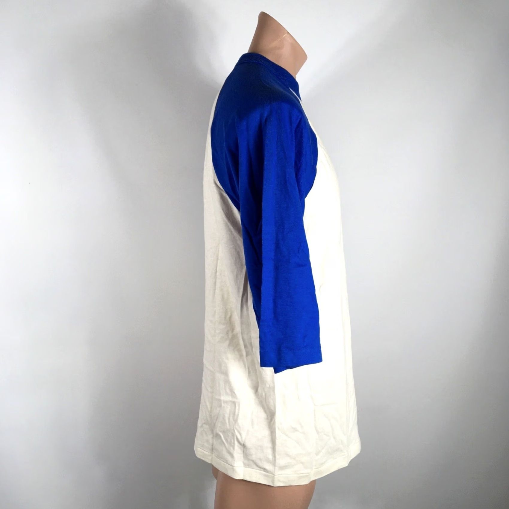 Fruit Of The Loom 80s 90s FRUIT OF THE LOOM BASEBALL RINGER Shirt USA MADE M Blank Blue Raglan - Vintage Classic Size US M / EU 48-50 / 2 - 3 Thumbnail