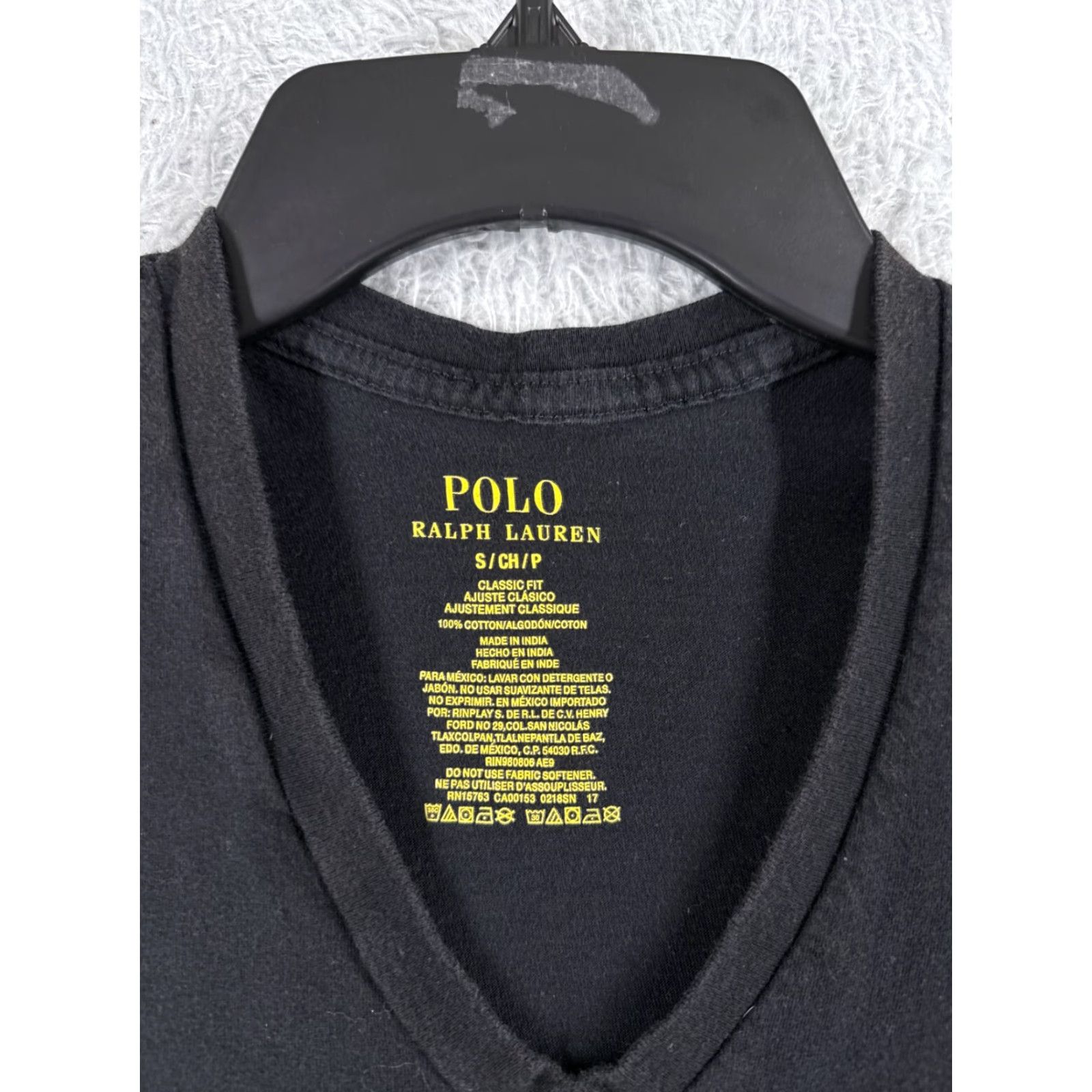 Ralph Lauren Ralph Lauren Polo Shirt Adult Small Black Short Sleeve V-Neck Cotton Classic Fit Mens Size US S / EU 44-46 / 1 - 7 Thumbnail