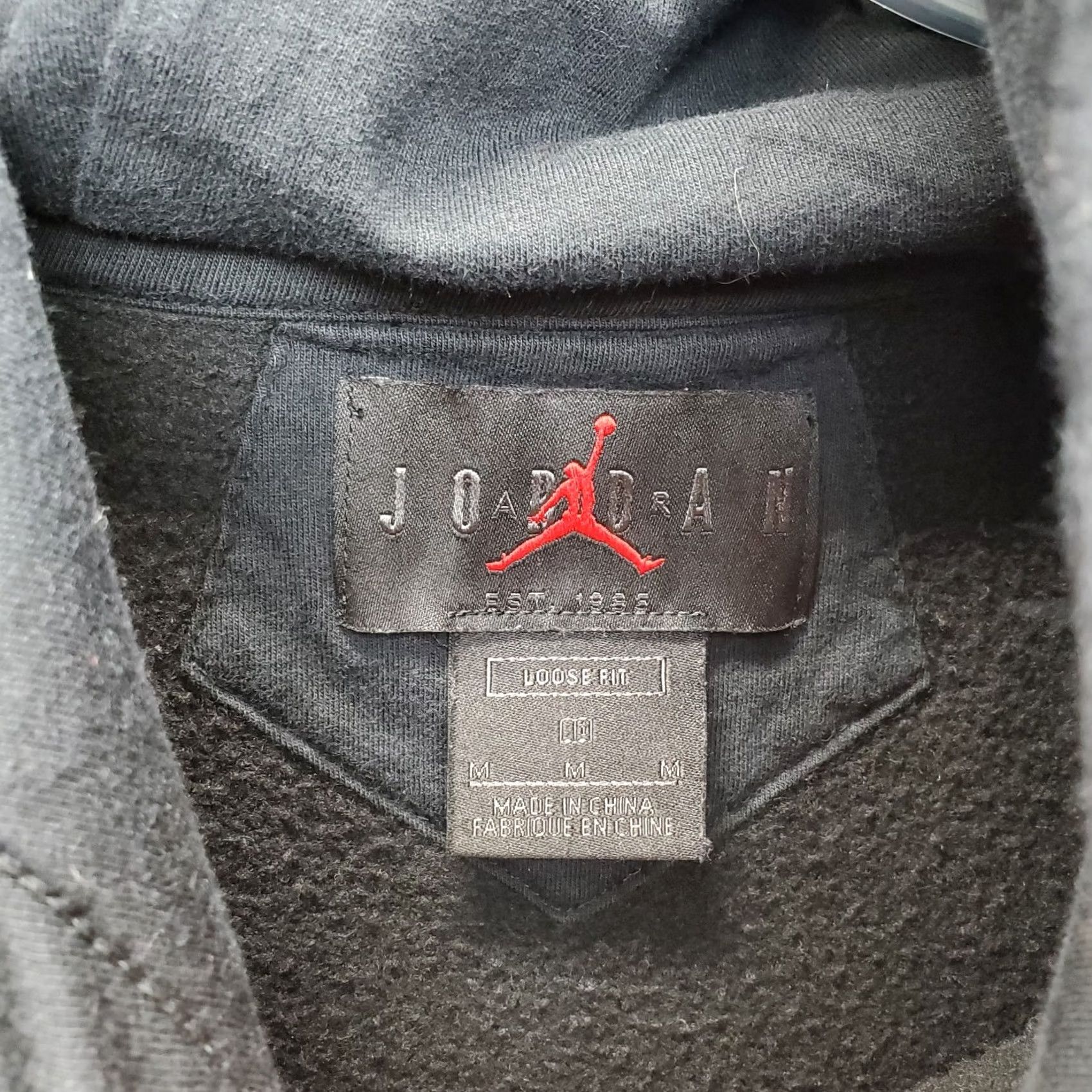 Jordan Brand Jordan Hoodie Unisex M Black Loose Fit Fleece Lined Drawstring Pullover Shirt Mens Size US M / EU 48-50 / 2 - 5 Thumbnail