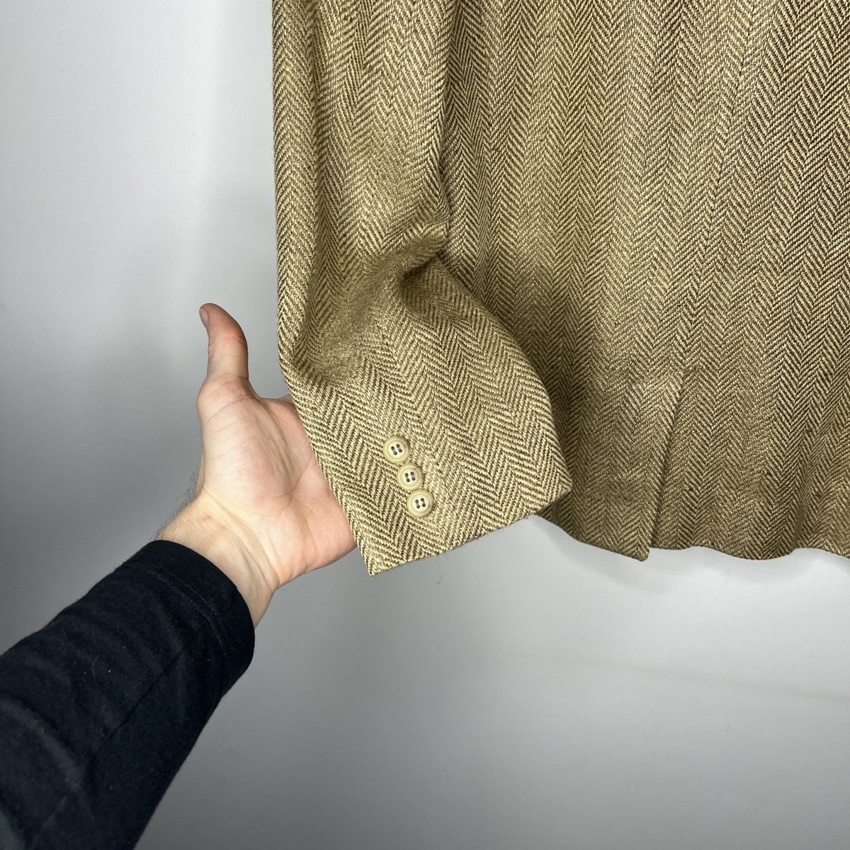Polo Ralph Lauren × Ralph Lauren × Vintage Polo Ralph Lauren Houndstooth Tartan Tweed Silk Linen Blazer Size M / US 6-8 / IT 42-44 - 10 Thumbnail