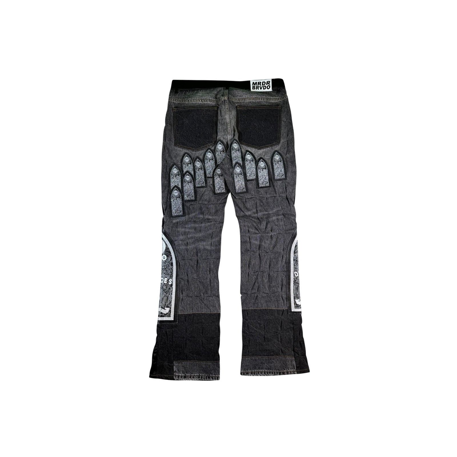 Who Decides War Who Decides War "Arch Patched" Black Wash Jeans Size US 36 / EU 52 - 2 Thumbnail