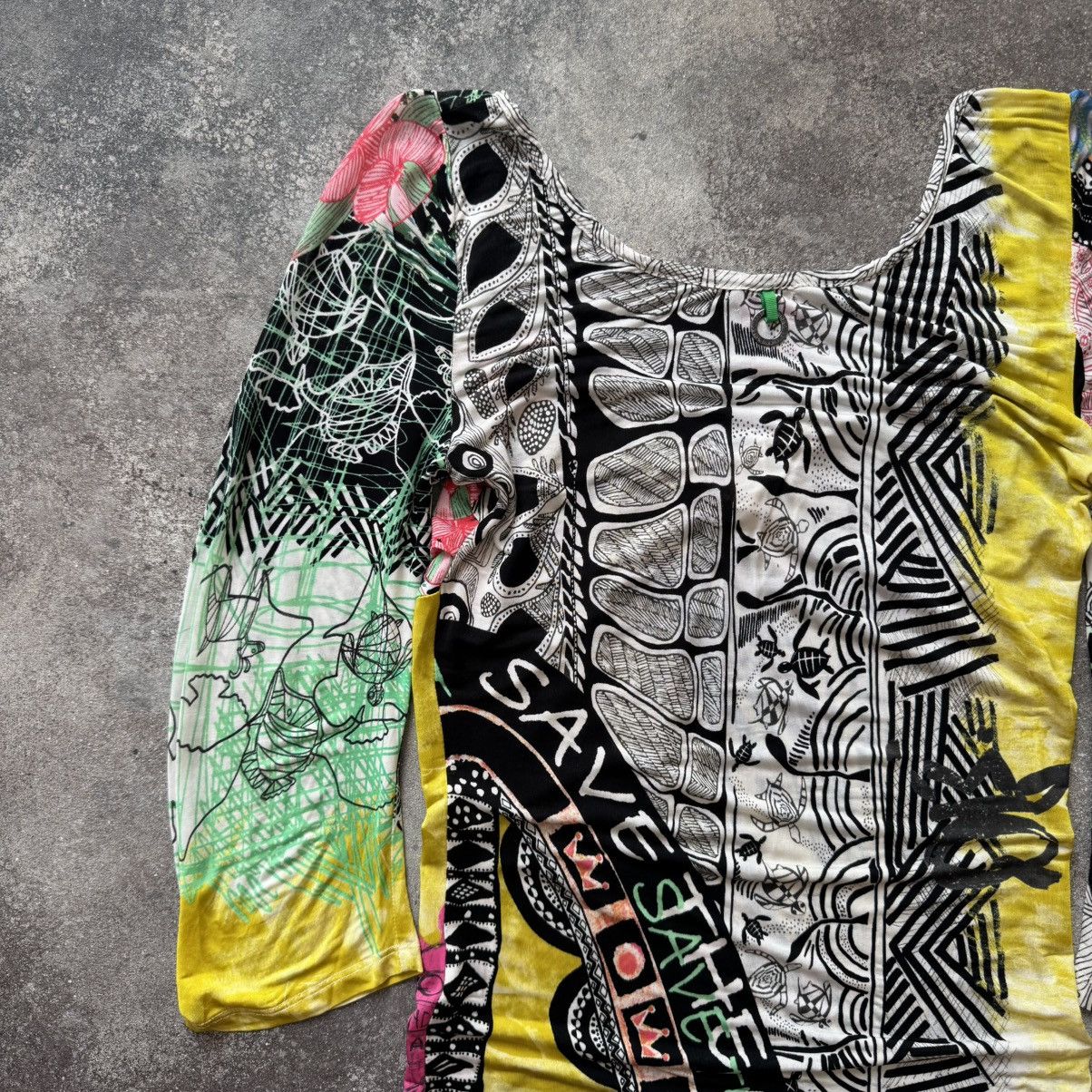 20471120 Save the Queen Y2K Crazy Multicolour Mesh Blouse Size L / US 10 / IT 46 - 10 Thumbnail