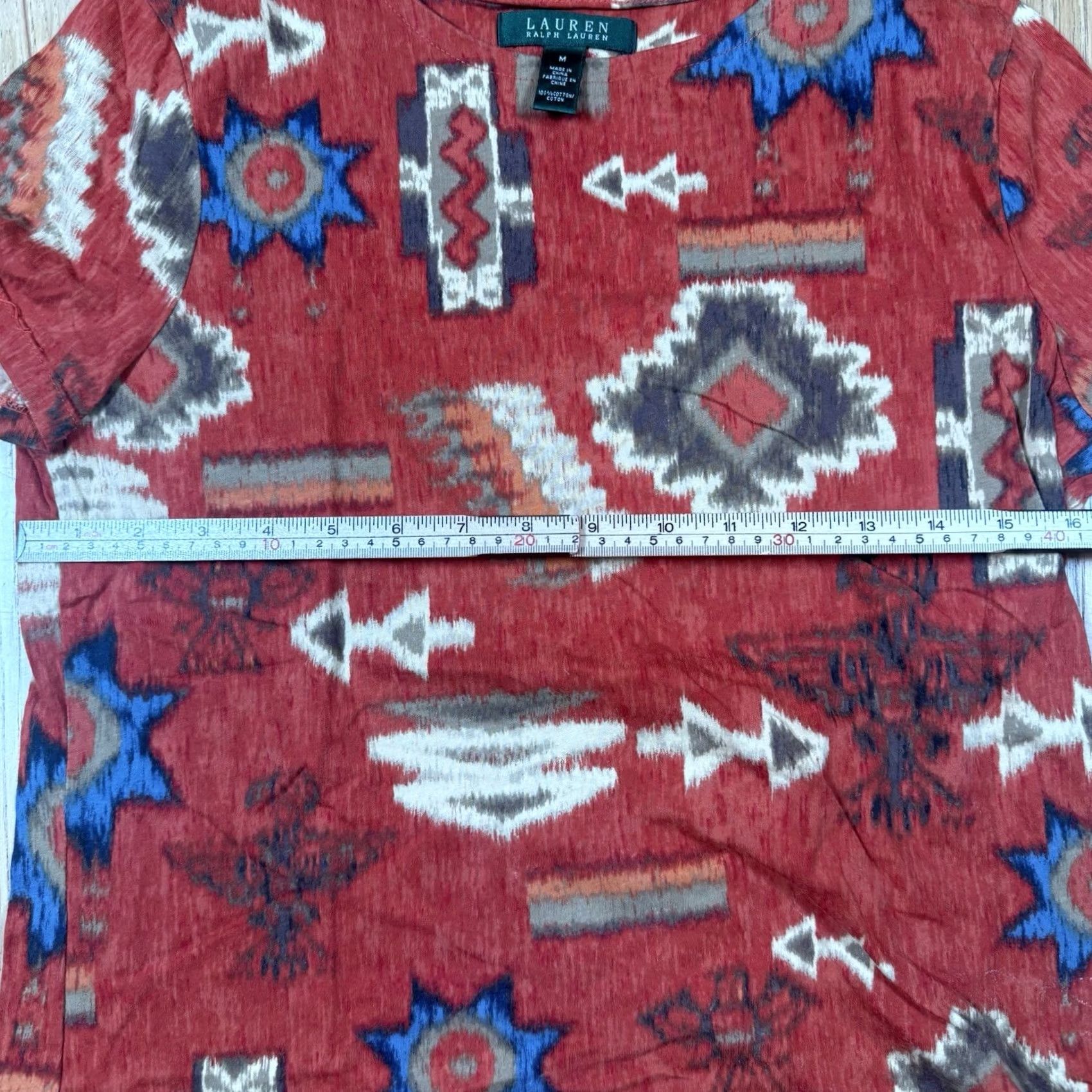 Ralph Lauren Lauren Ralph Lauren Southwest Aztec T Shirt Womens Medium Multicolor Short Sleeve Aztec Theme M Womens Size M / US 6-8 / IT 42-44 - 3 Thumbnail