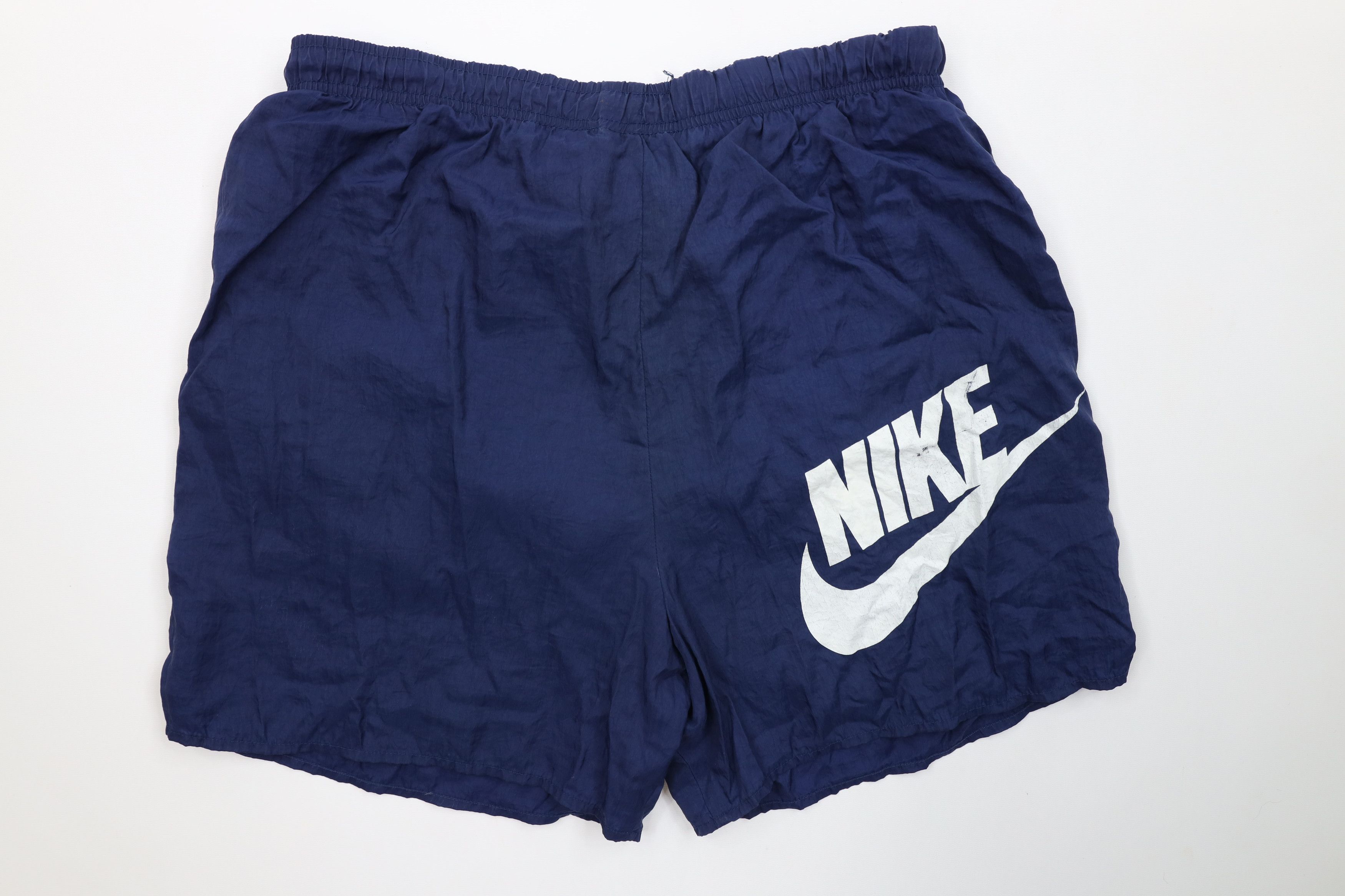 Nike Vintage 90s Nike Big Swoosh Lined Shorts Swim Trunks Blue Size US 32 / EU 48 - 10 Thumbnail
