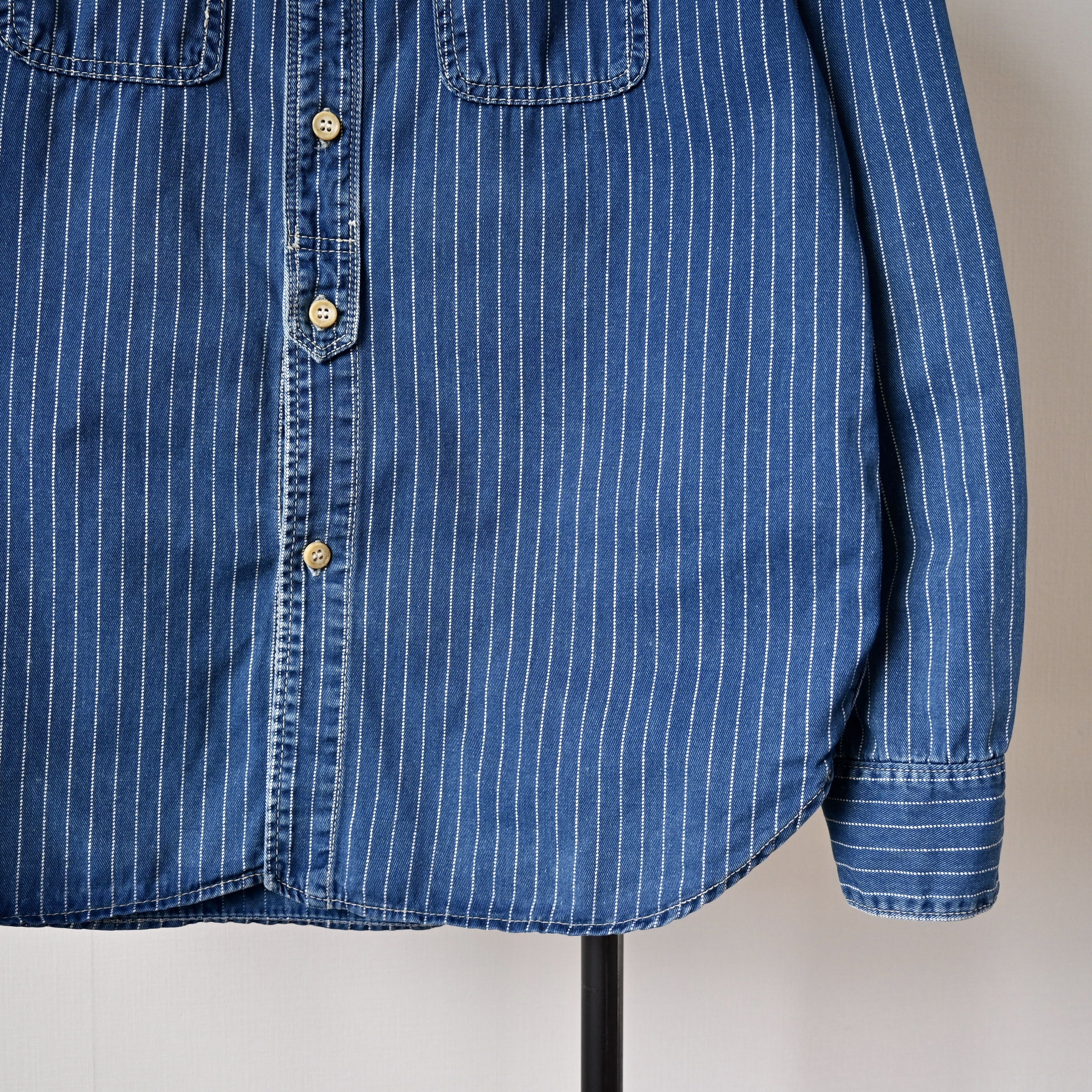Eternal 2000s ETERNAL Wabash pin dot stripe indigo work shirt Size US S / EU 44-46 / 1 - 6 Thumbnail