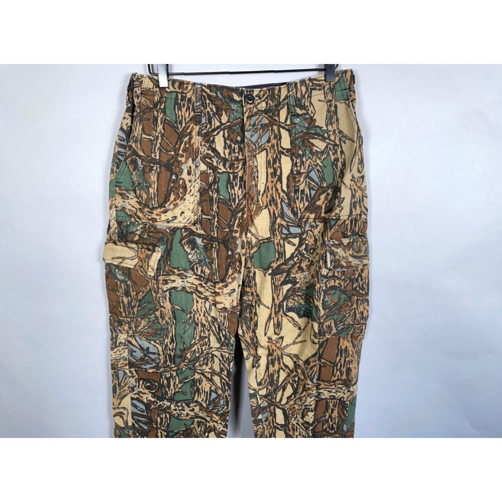Vintage VINTAGE Prestige Cargo Pants Men Medium 34 x 32 Camouflage Cotton Nylon Zip Fly Tapered 90s Jungle Fatigue Size US 34 / EU 50 - 4 Thumbnail