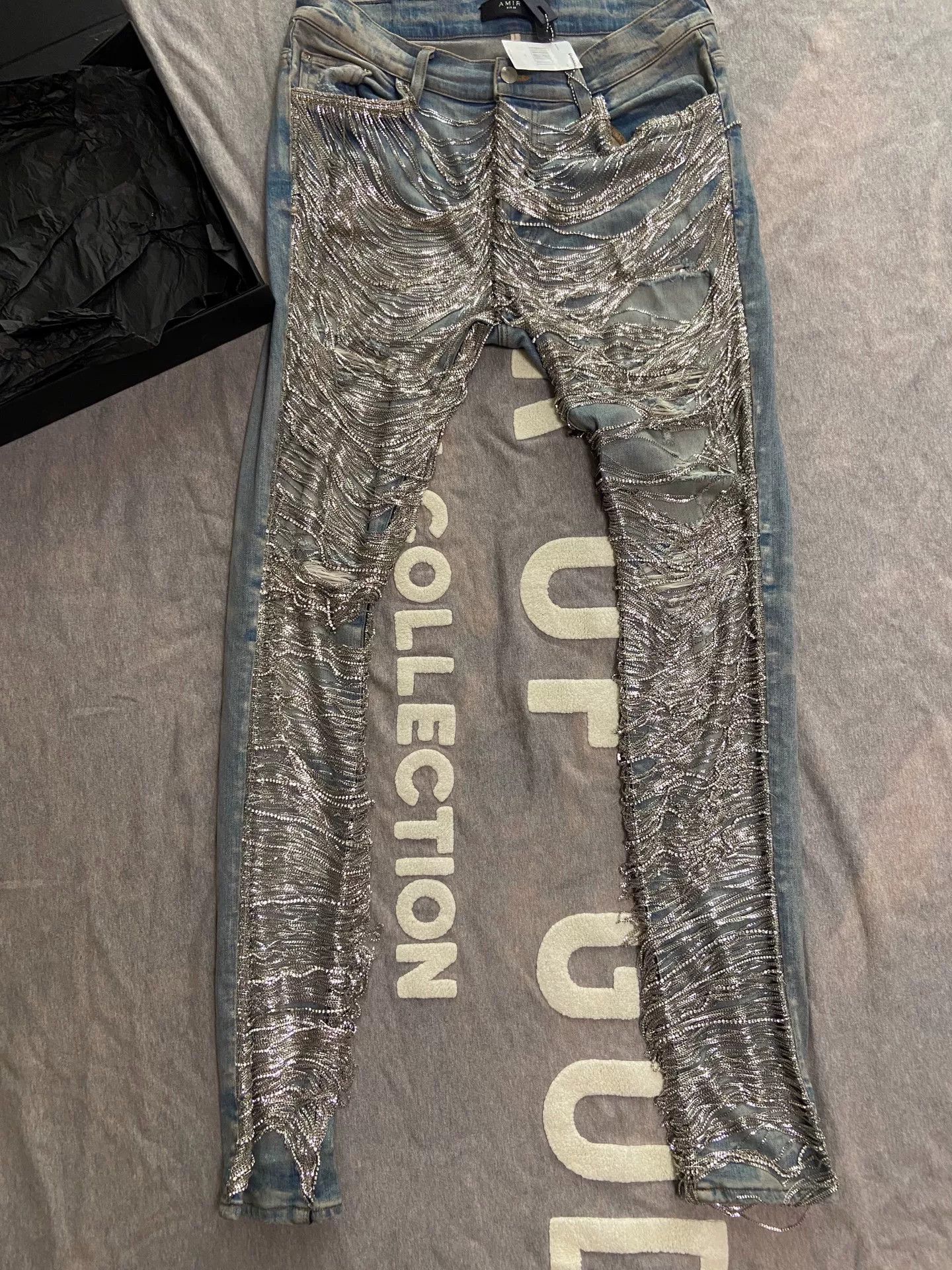 Amiri amiri crystal chain denim pants size 33 Size US 33 - 1 Thumbnail