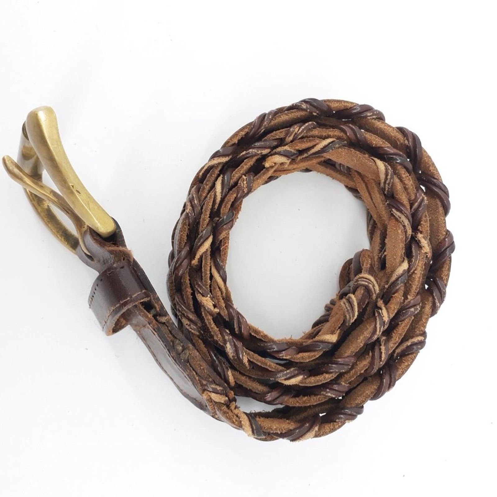 Other Women's Braided Genuine Leather Classic Casual Belt M/L Size ONE SIZE - 3 Thumbnail