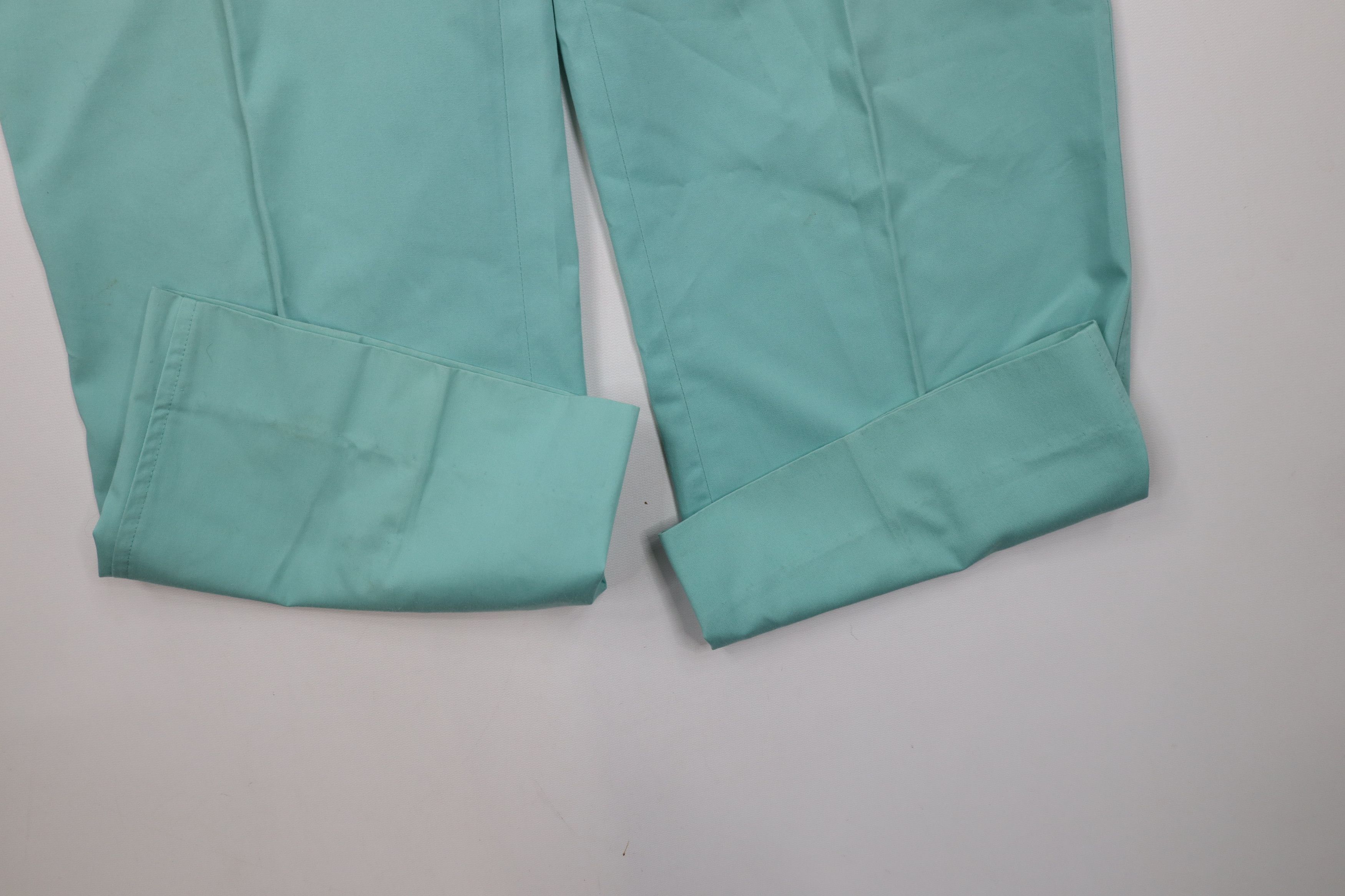 Izod × Vintage Vintage 80s 90s Izod Pleated Wide Leg Chino Pants Blue Size US 34 / EU 50 - 7 Thumbnail