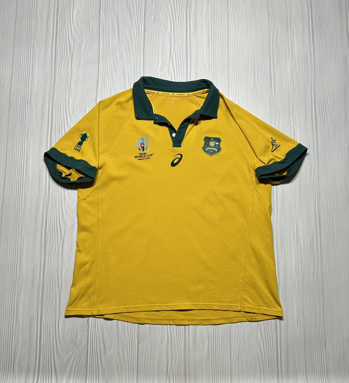 Asics Wallabies Asics Australia Rugby World Cup Japan 2019 Polo Size US XXL / EU 58 / 5 - 1 Thumbnail