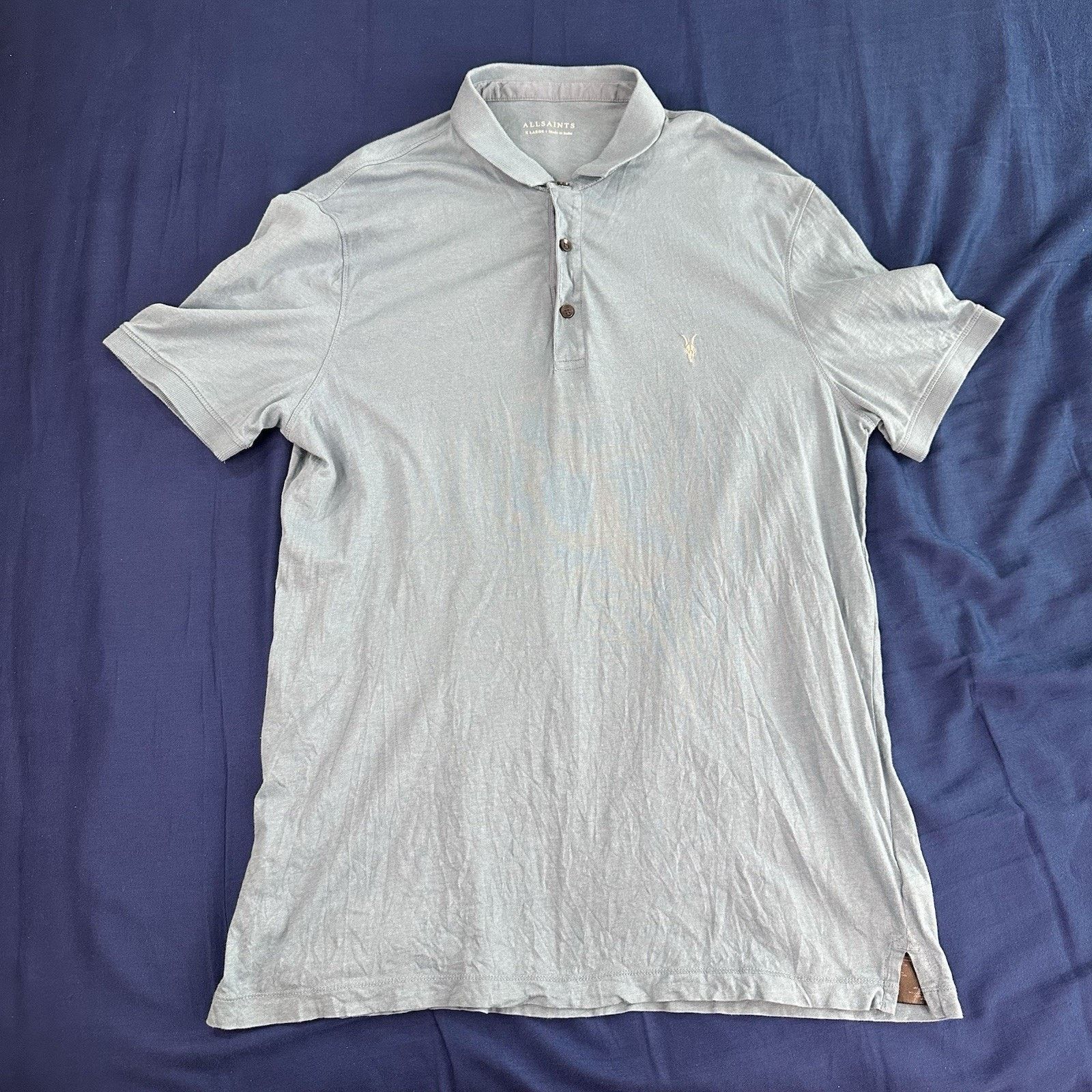 Allsaints AllSaints Shirt XL Vidal Polo Short Sleeve Button Mens Size US XL / EU 56 / 4 - 2 Thumbnail
