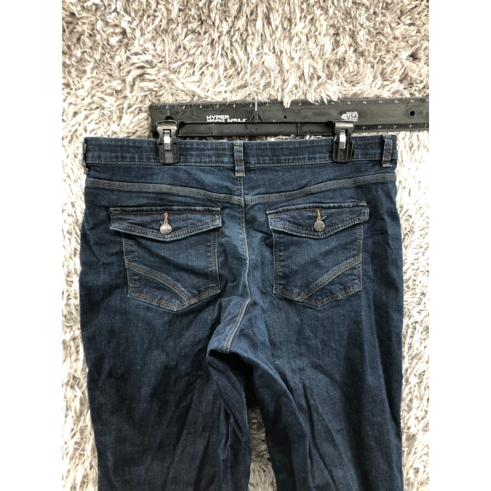Lee Lee Jeans Bootcut Womens Size 18 31in Inseam Dark Wash Blue Stretch Regular Waist 36in Lee Sinfully Soft Size 40" / US 18 - 6 Thumbnail