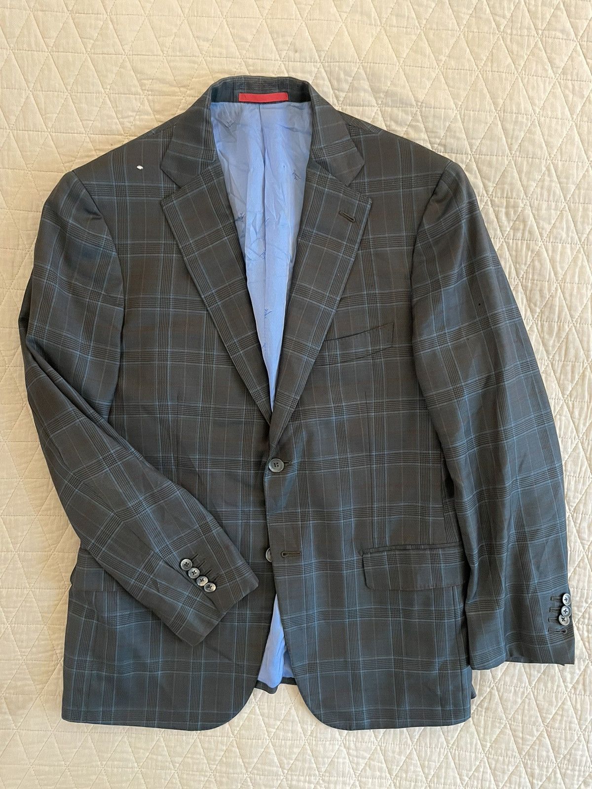 Isaia Super 120's Wool Plaid Sport Coat Size 40S - 1 Thumbnail