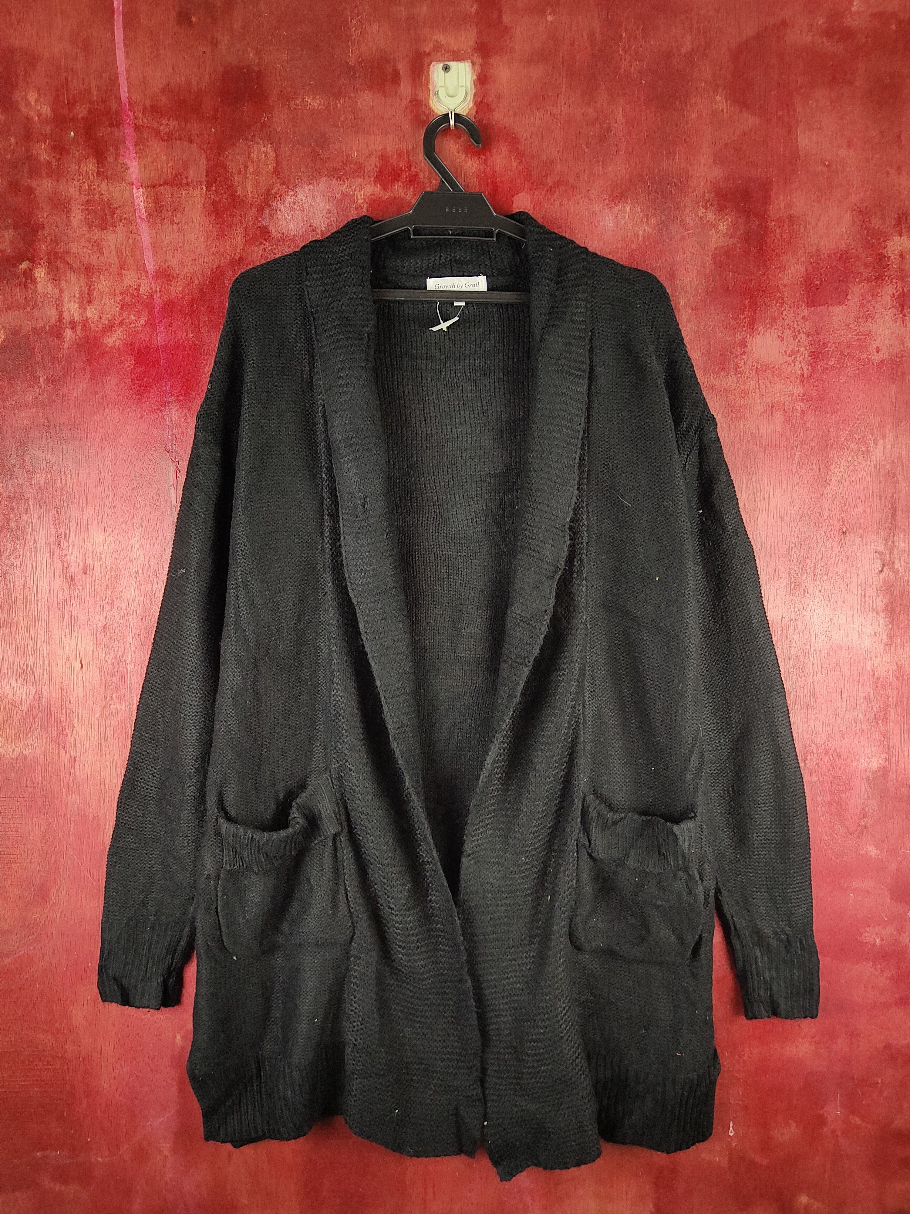 Japanese Brand Growth by Grail Black Knitwear Cardigan #S2349 Size US L / EU 52-54 / 3 - 1 Thumbnail