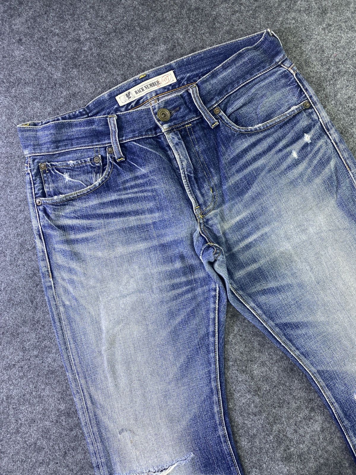 Japanese Brand × Jean Back Number Distressed Blue Wash Jeans - J936 Size US 32 / EU 48 - 12 Thumbnail
