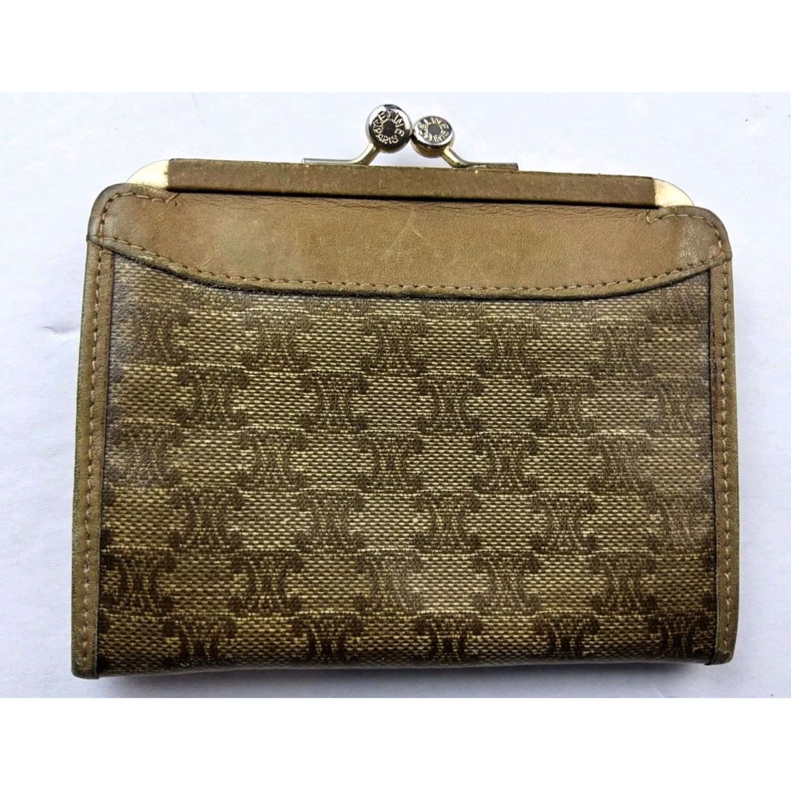 Celine CELINE Coin Wallet Pouch PVC Kisslock Wallet Brown Women Size ONE SIZE - 2 Thumbnail