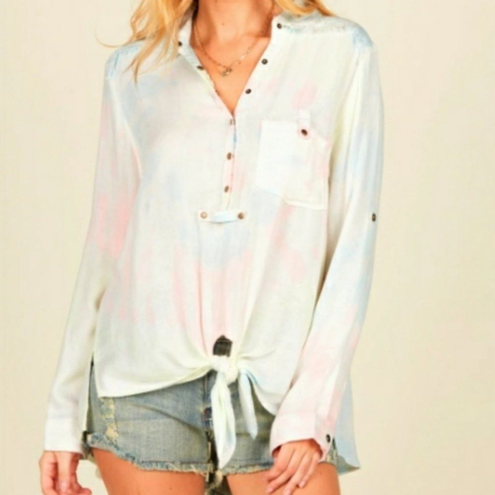 Vintage Havana New VINTAGE HAVANA Tie Dye Long Sleeve Cotton Shirt Size S Size S / US 4 / IT 40 - 1 Thumbnail