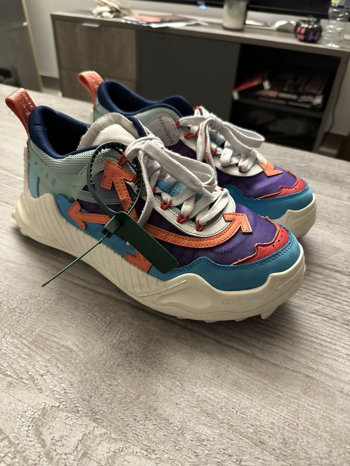 Off-White Off-White Odsy 1000 Mixed Media Low-Top Sneaker Size US 8 / EU 41 - 3 Thumbnail